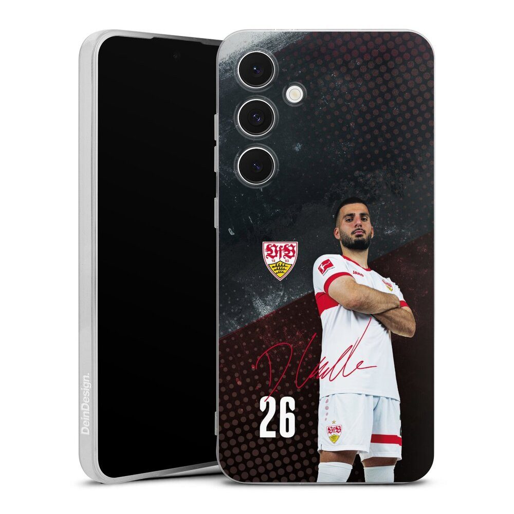 DeinDesign Handyhülle VfB Stuttgart Deniz Undav Offizielles Lizenzprodukt Deniz Undav 24/25, Samsung Galaxy S24 FE 5G Silikon Hülle Bumper Case Handy Schutzhülle