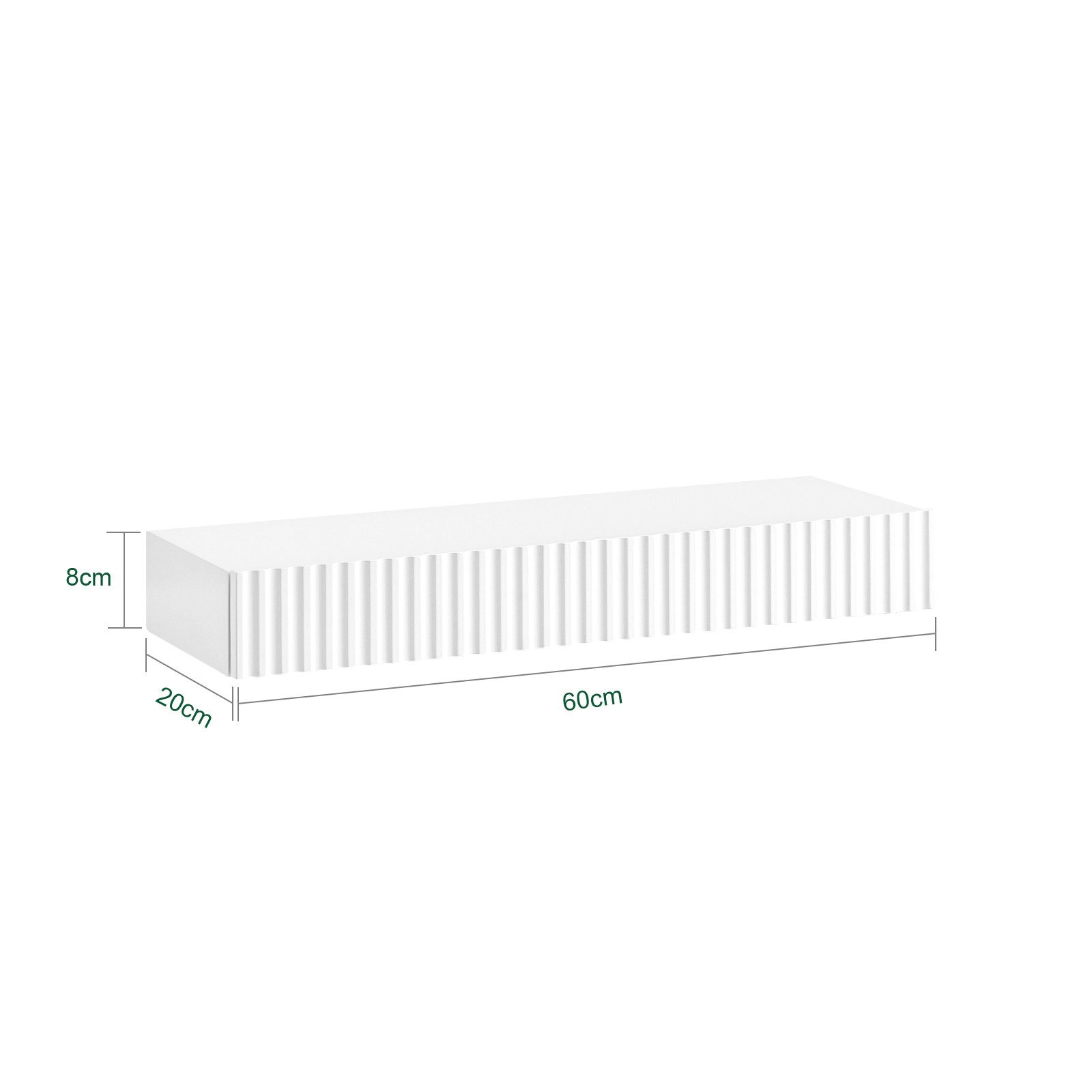 SoBuy Wandregal FHK38, Schweberegal mit Schublade & LED-Bewegungssensor-Licht, Regalbrett 60cm, Wandmontage, Schlafzimmer Flur, batteriebetrieben