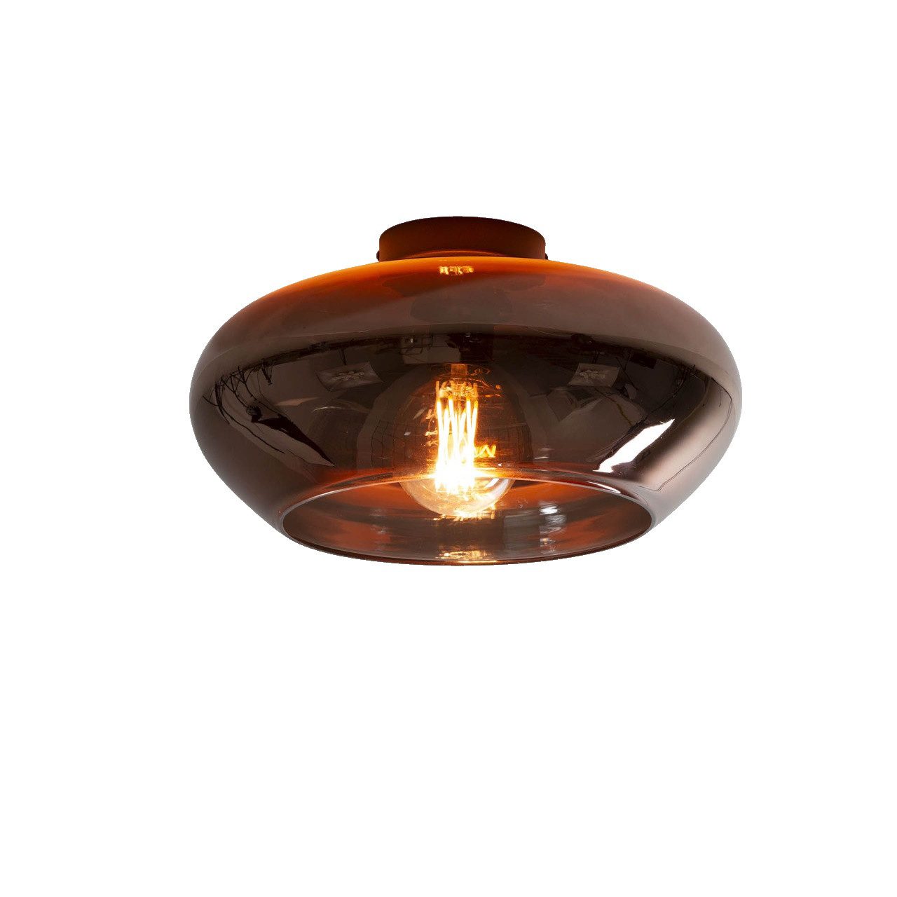 Vintagehaus Deckenleuchte Retro Deckenlampe Elevate Glas rund in kupferfarb günstig online kaufen