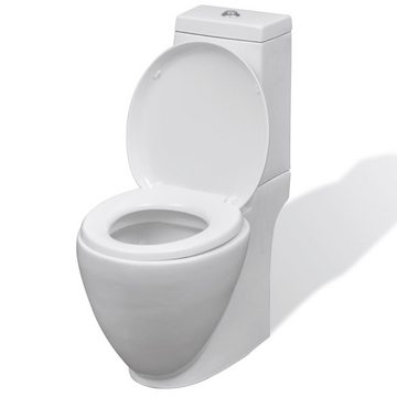 vidaXL Tiefspül-WC Toiletten Bidet Set Weiß Keramik Toilette Set Badezimmer