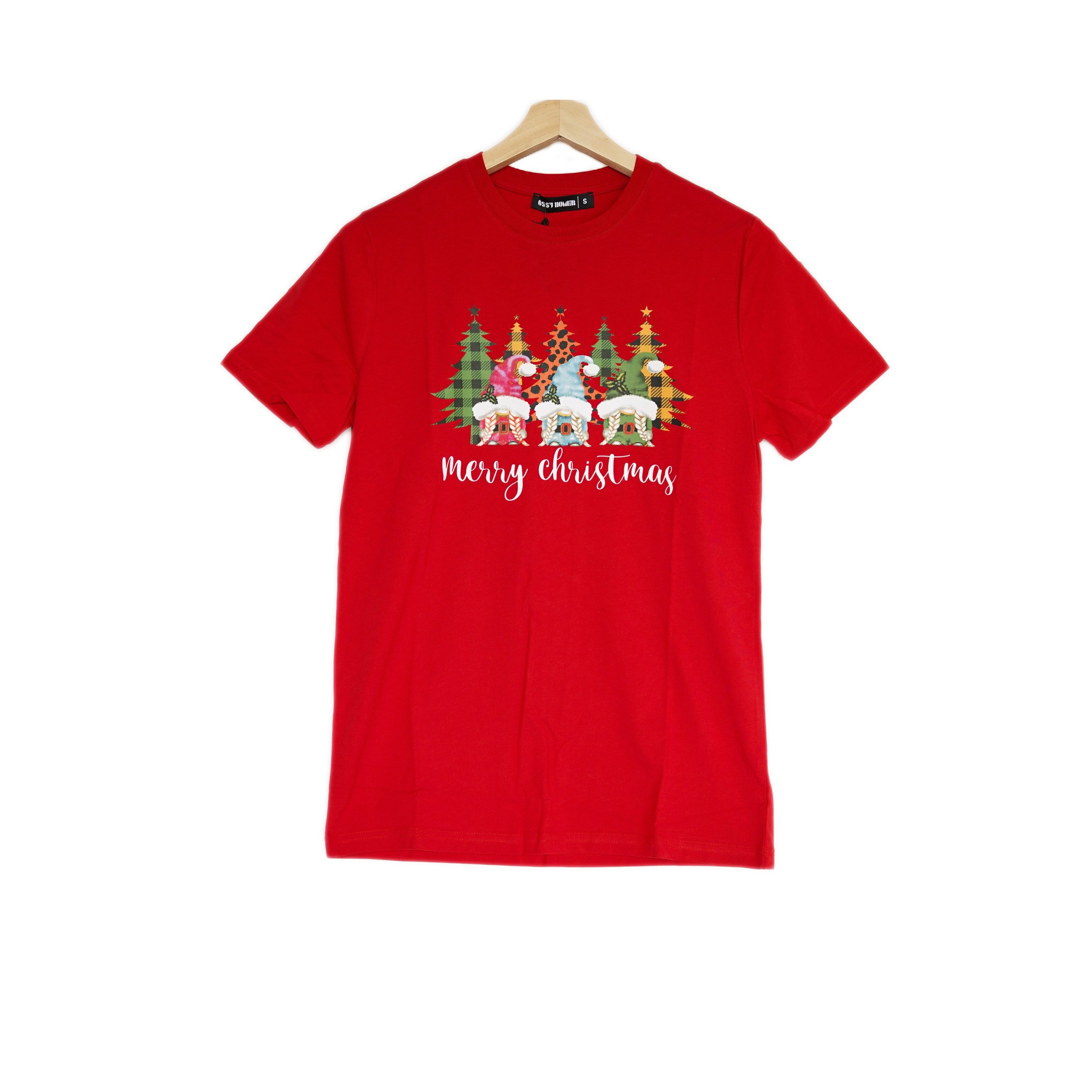 COFI Casuals Rundhalsshirt Weihnachs-T-shirt in Rot - Unisex, 100% Baumwoll günstig online kaufen