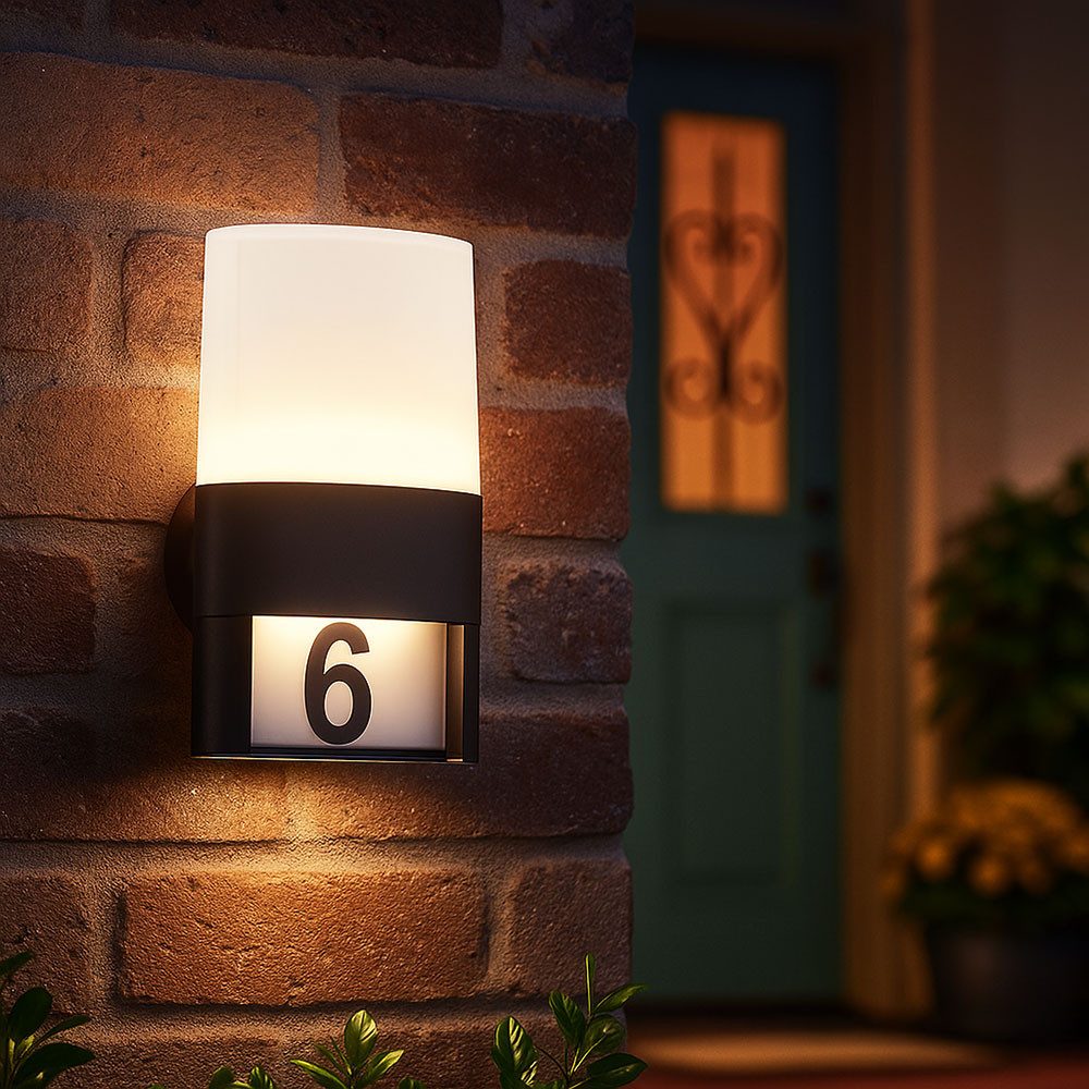 WOFI LED Wandleuchte, LED-Leuchtmittel fest verbaut, Warmweiß, Wandleuchte Außen Wandlampe Hausnummer Außenleuchte IP54