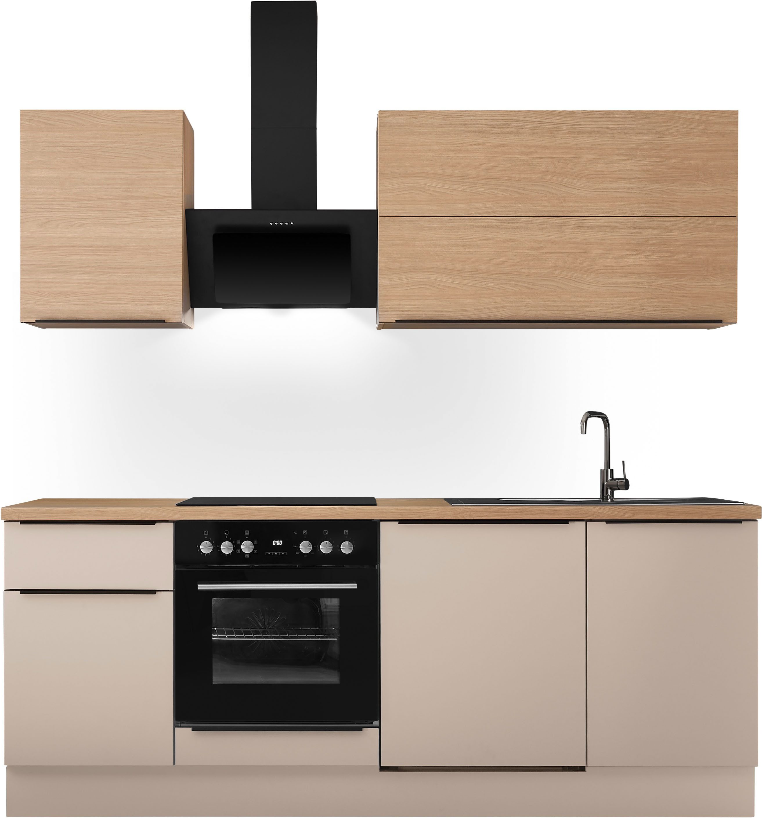 KOCHSTATION Küchenzeile Cocco B/H/T 220x211x60 cm, Breite 220 cm, wahlweise mit E-Geräten und Induktion
