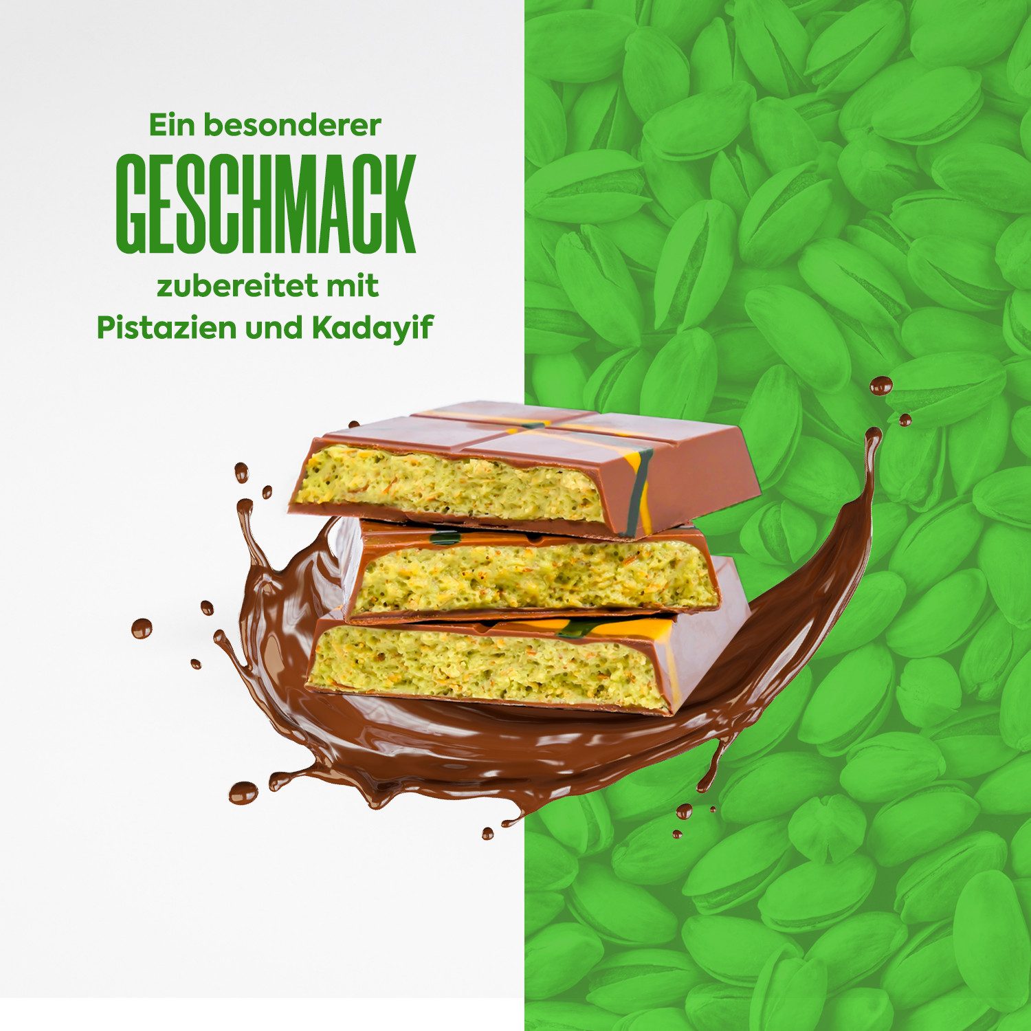 WeNatur Schokolade Dubai Style Schokolade mit knusprigen Kadayif-Teigfäden Pistazie