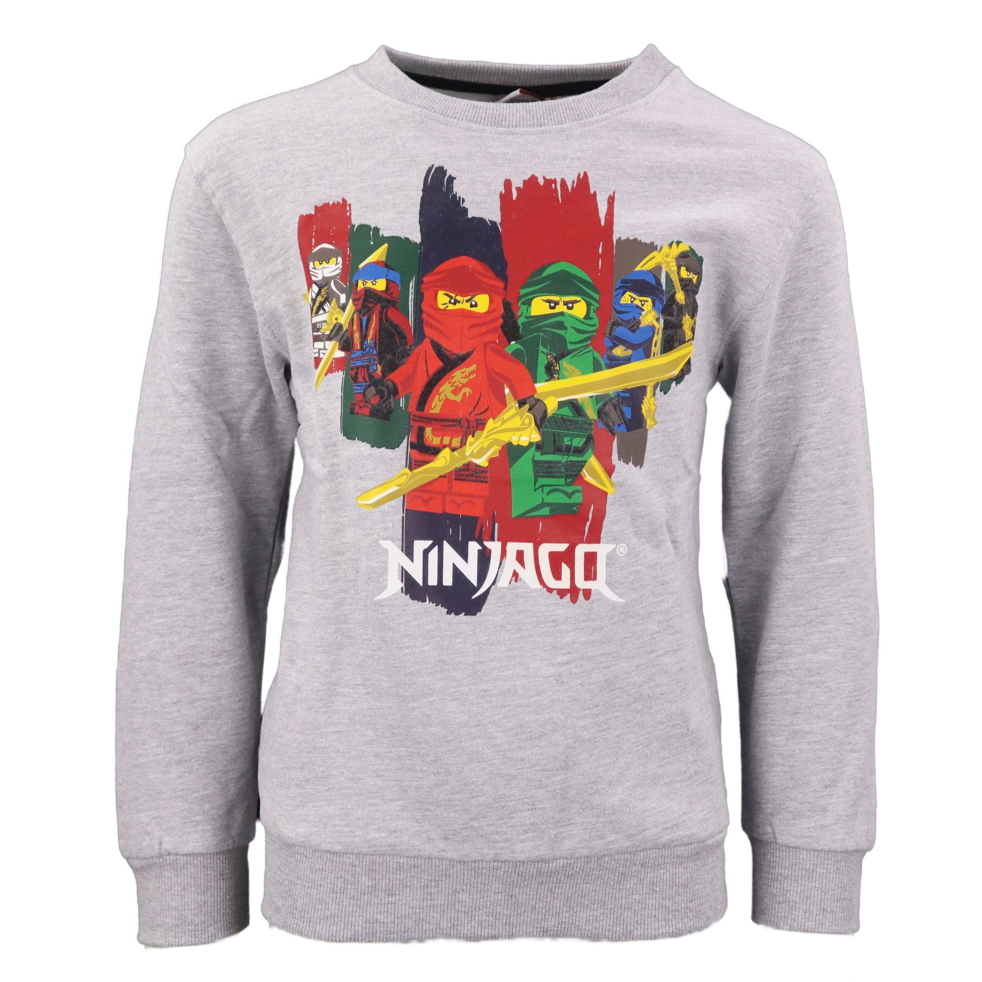 LEGO® Sweater Ninjago Kinder Jungen Pullover Gr. 98 bis 128, Schwarz Grau