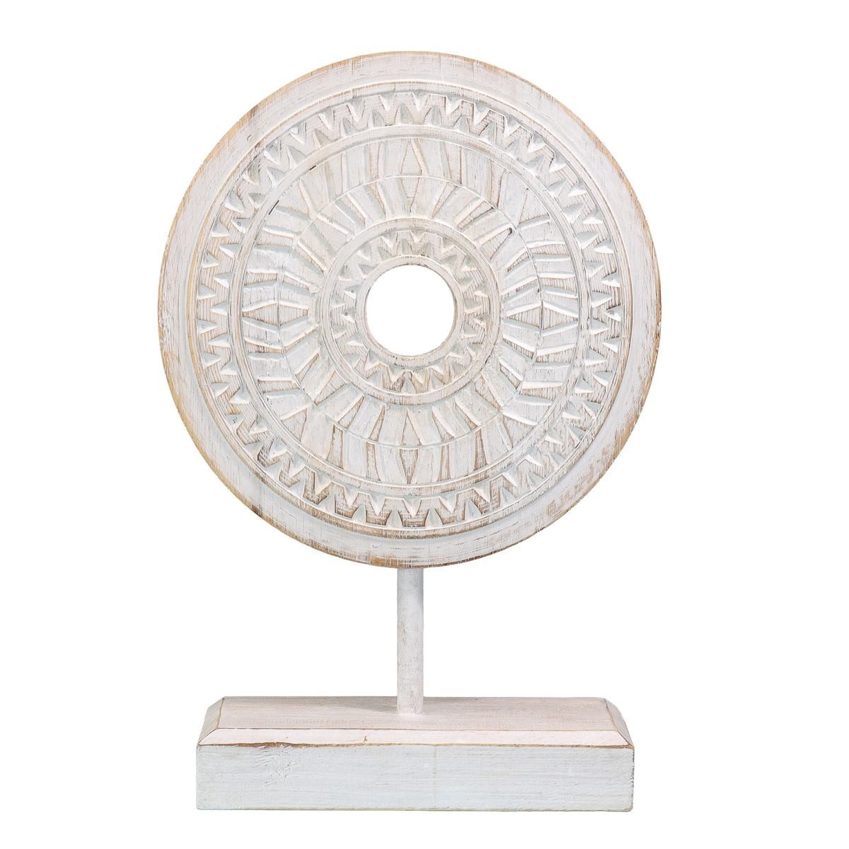 Oriental Galerie Dekofigur Weißes Mandala Symbol Skulptur auf Sockel (1 St)