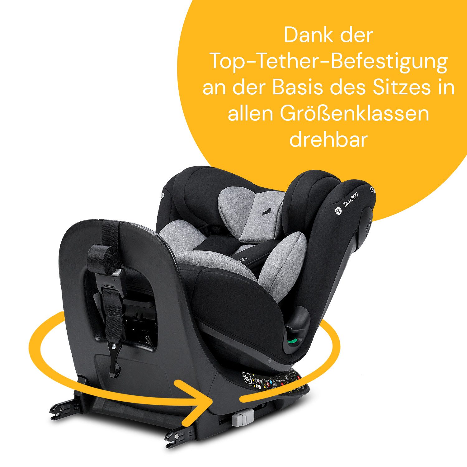 Osann Autokindersitz Taos360, ab: Geburt, bis: 12 Jahre, ab: 40 cm, bis: 150 cm, 360° drehbarer Reboarder Kindersitz Isofix,40-150 cm, mitwachsend