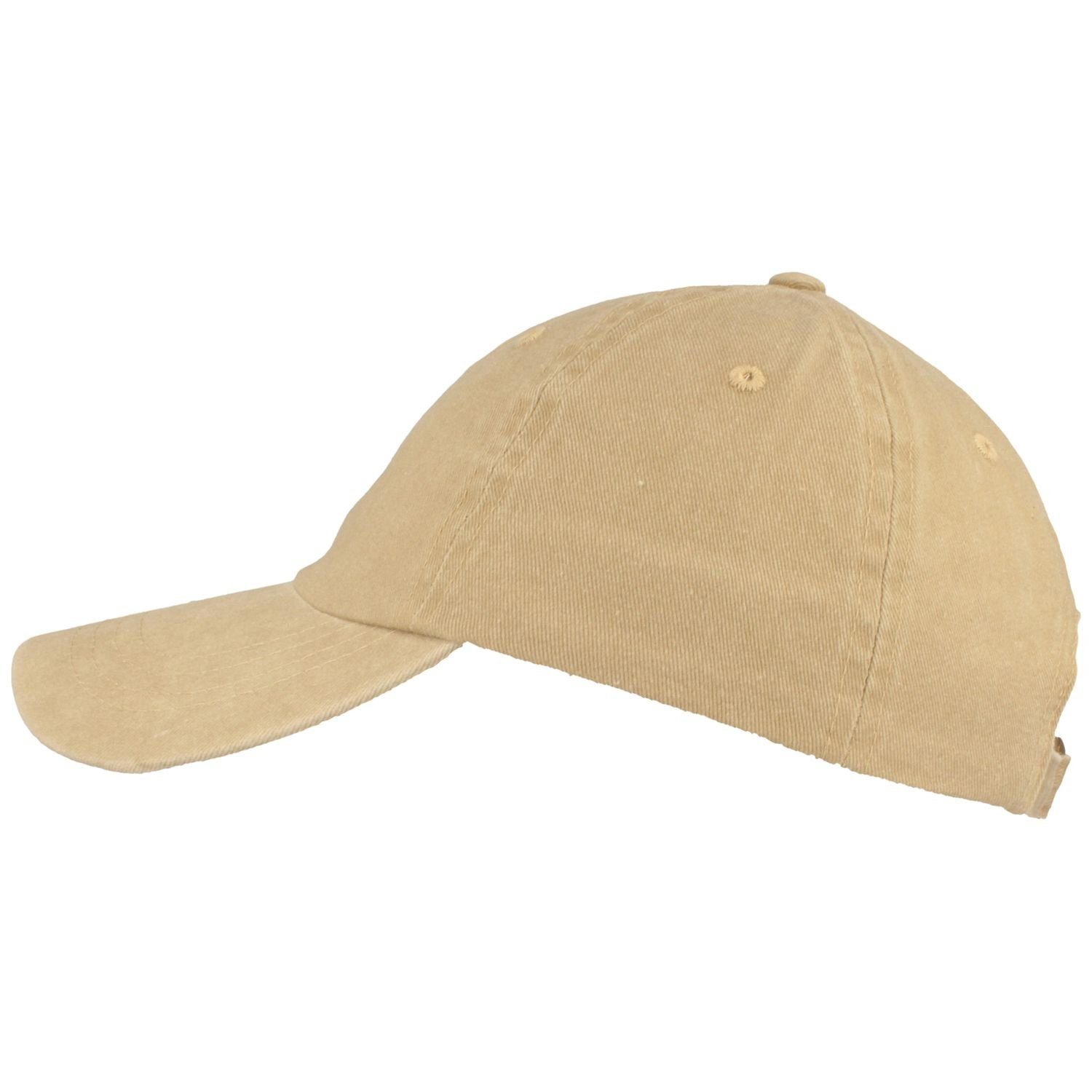 aus Breiter Baseball beige Jeans-Stoff-Cap Cap 26 Baumwolle 100%