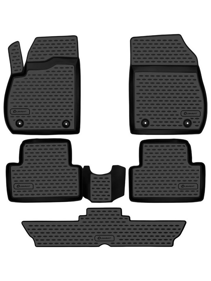 LEMENT Auto-Fußmatten 3D-Gummimatten passend für OPEL Zafira ab 2012 7 Sitze (5 St), für OPEL Zafira Pkw, Passgenau