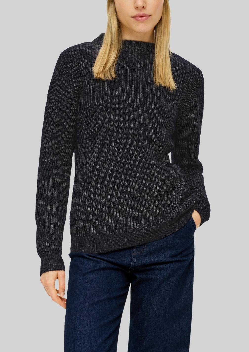 s.Oliver Rundhalspullover Basic (1-tlg) mit Stehkragen