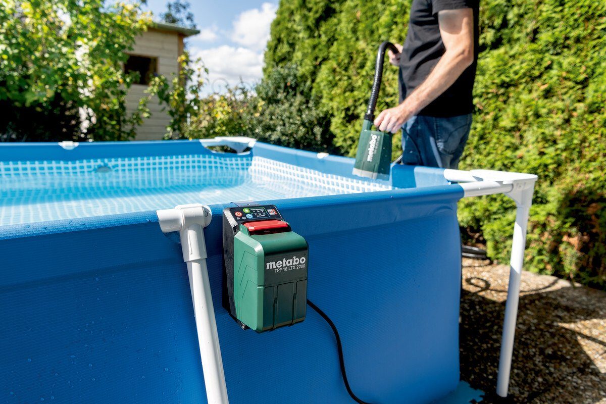 metabo Akku-Gartenpumpe TPF 18 LTX 2200, Tauch- und Regenfasspumpe Ohne Akku