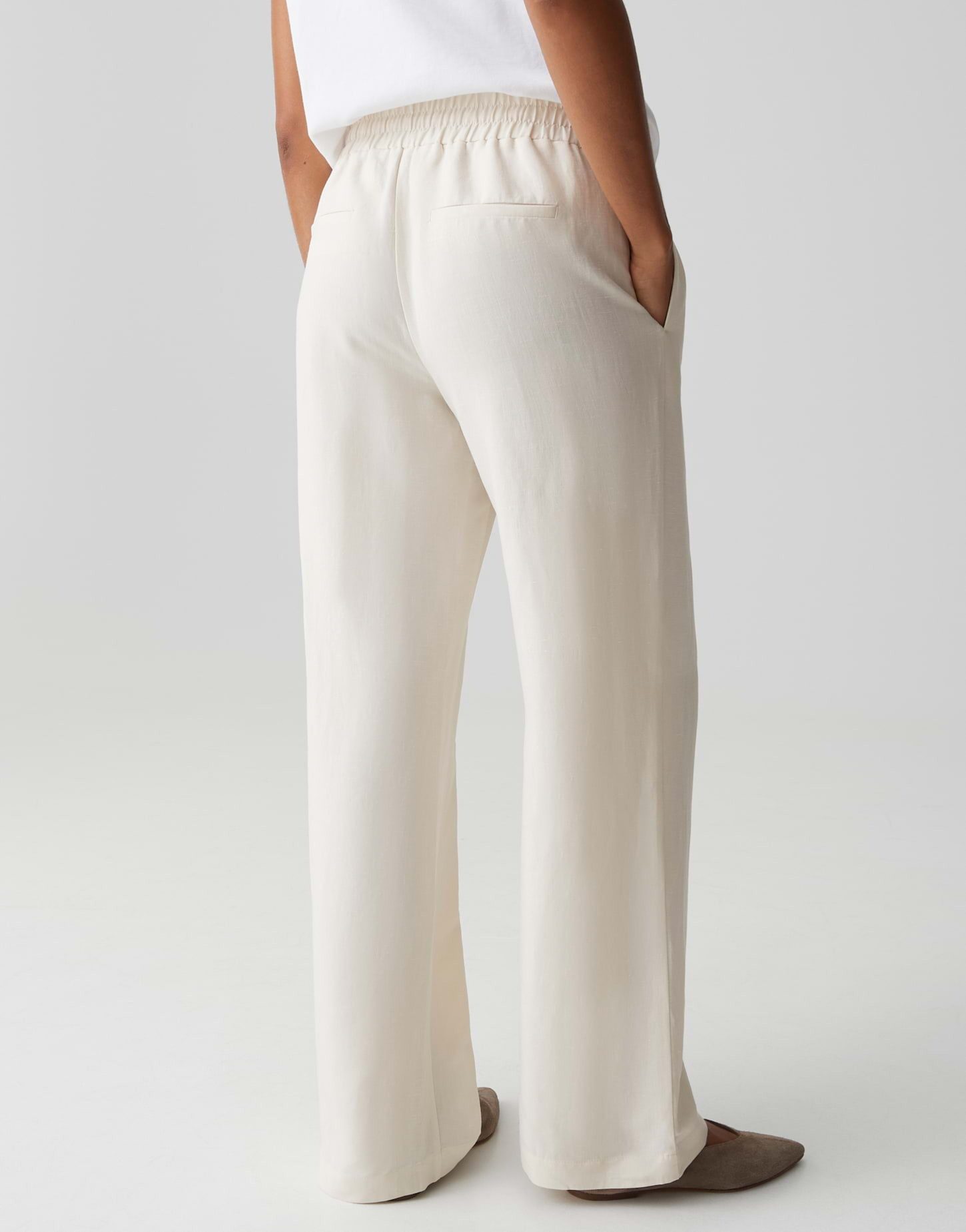 OPUS PANTS Schlupfhose Malotta natural aus Webware mit Leinenstruktur Praktische Taschen runden den entspannten Look ab