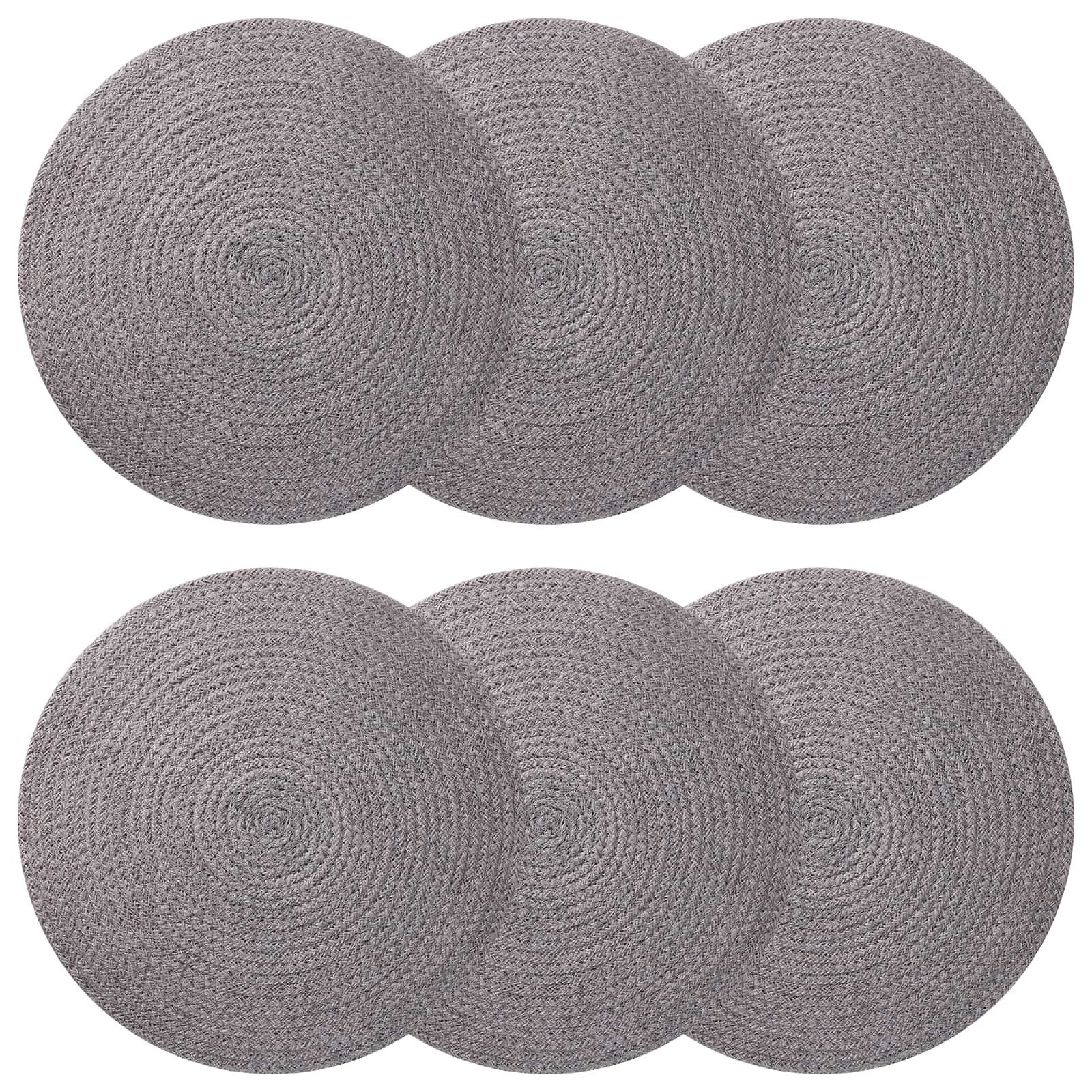 vidaXL Platzset Jute-Untersetzer 6 pcs Grau Ø 30 cm 100% Tossa-Jute, (6-St)