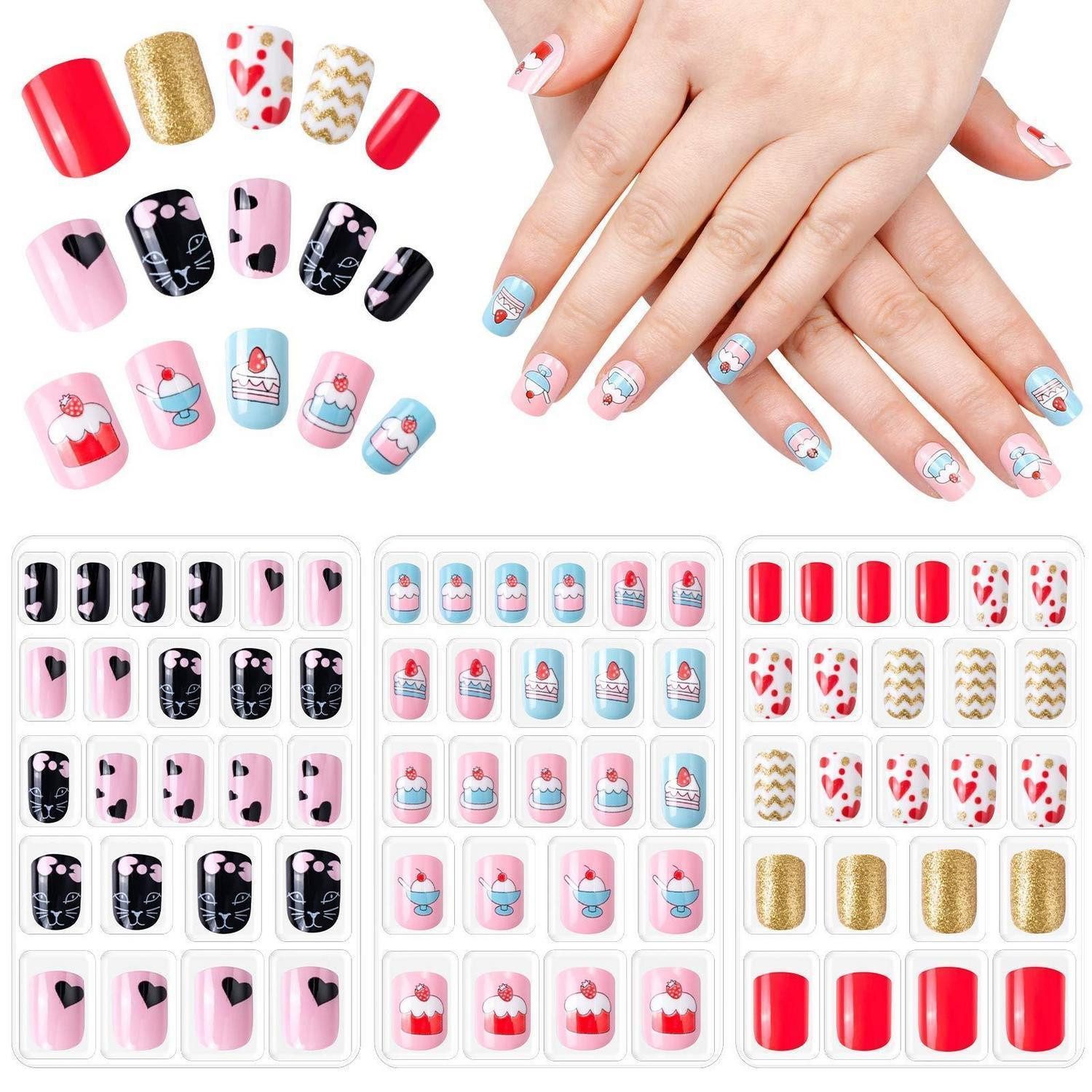 LuxusKollektion Kunstfingernägel Kinder Fingernägel Set 72tlg., 72-tlg.