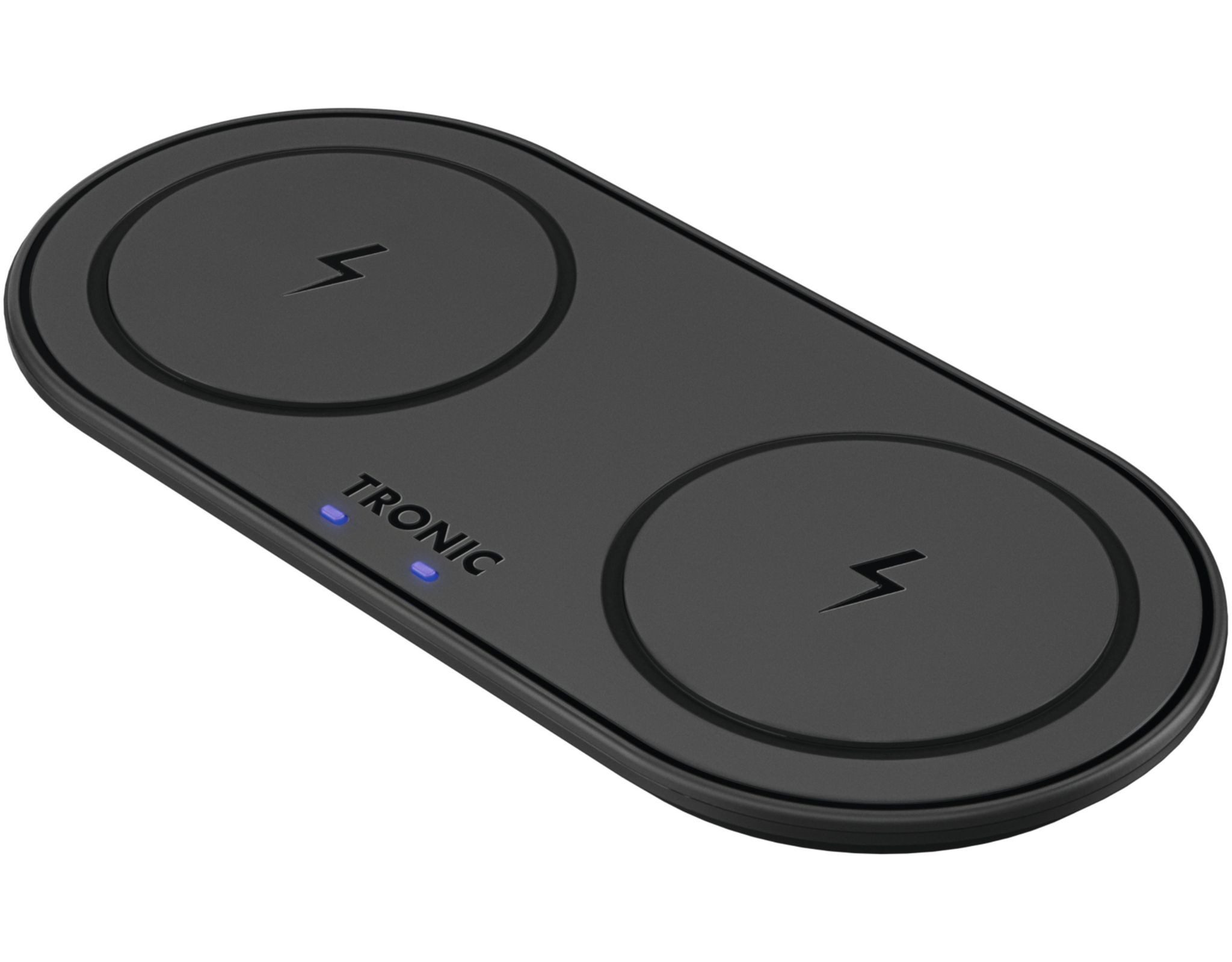Tronic TRONIC Ql-Ladegerät Handyladegerät Dual schwarz kabelloses Laden LED Induktions-Ladegerät