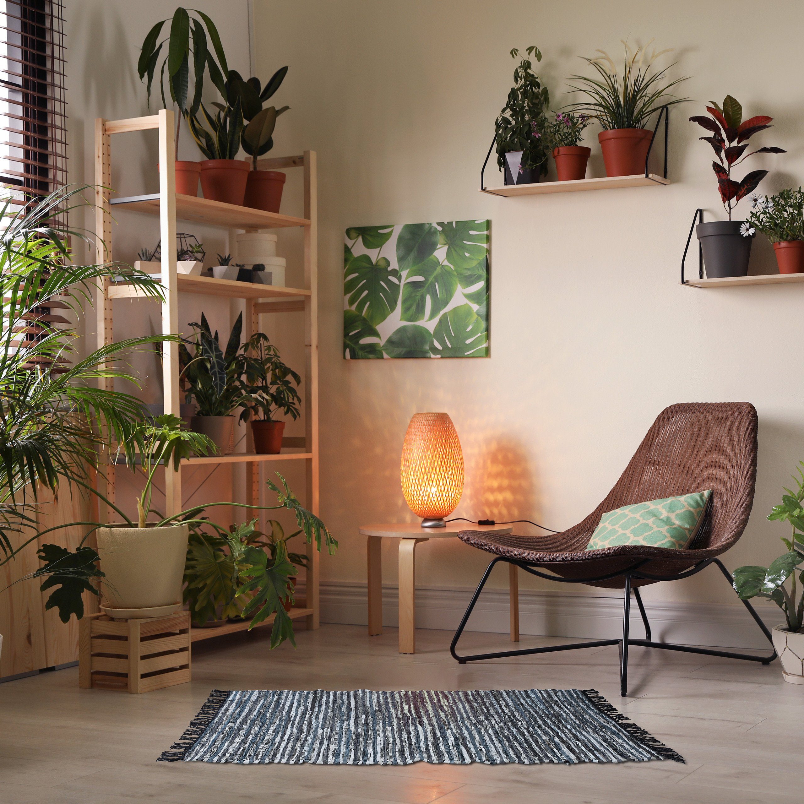 relaxdays Läufer Flickenteppich Leder & Baumwolle, günstig online kaufen