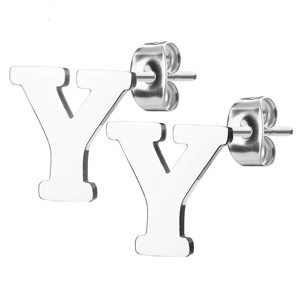Taffstyle Paar Ohrstecker Ohrringe Buchstaben Alphabet Edelstahl Silber Ohr günstig online kaufen
