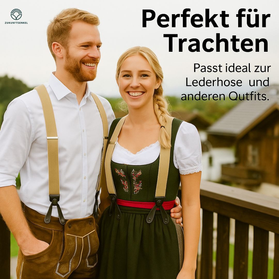 ZUKUNFTSENKEL Hosenträger Hosenträger Herren 3,5 cm Breite Y-Form mit Knopfverschluss (Deutsche Produktion, Komfortabel) Lederriemen Knopfverschluss, ohne Clips – Bild 4 von 5