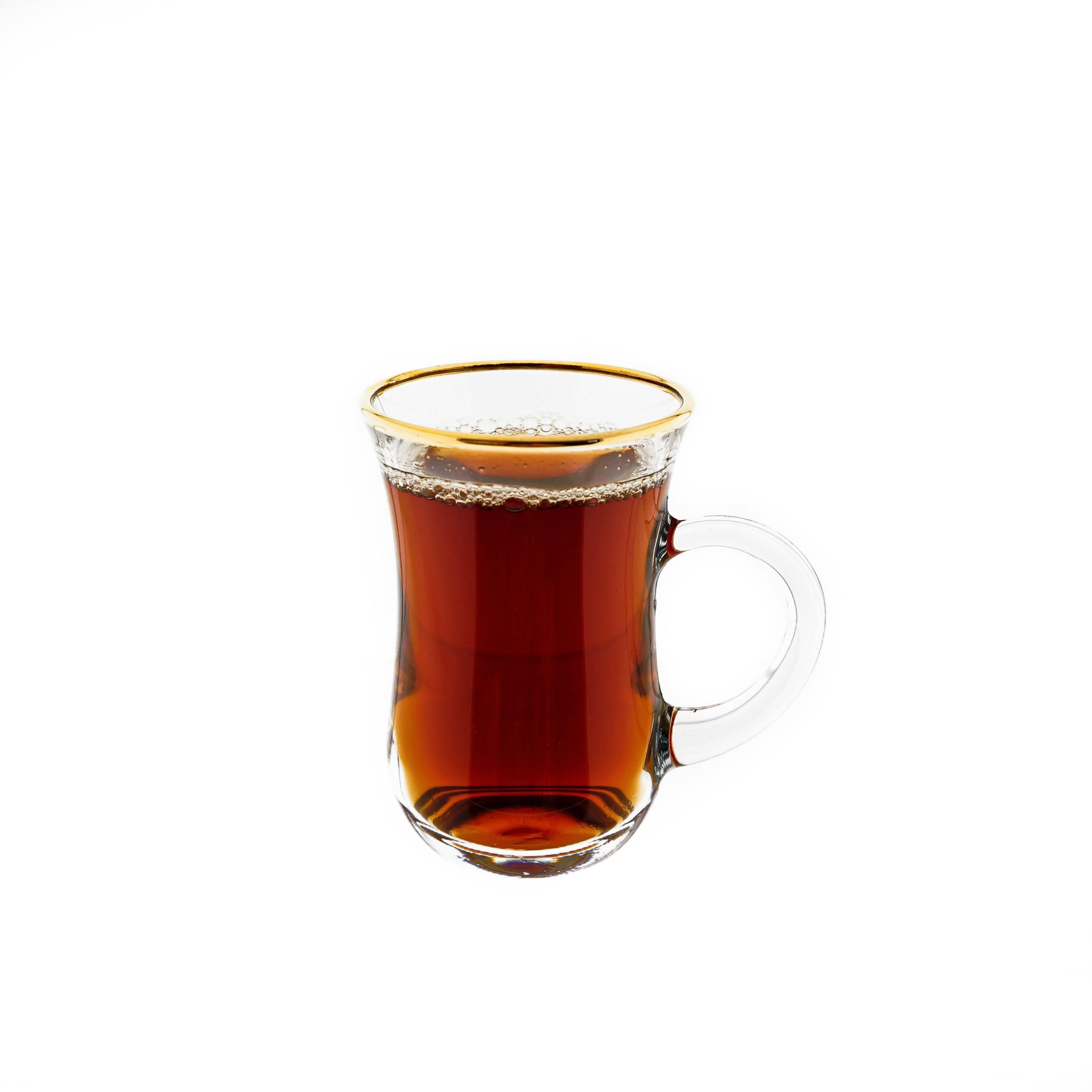 Pasabahce Teeglas 6-teiliges Teegläser-Set mit Henkel, Goldumrandung, 145 ml, 6-tlg. – Bild 3 von 5