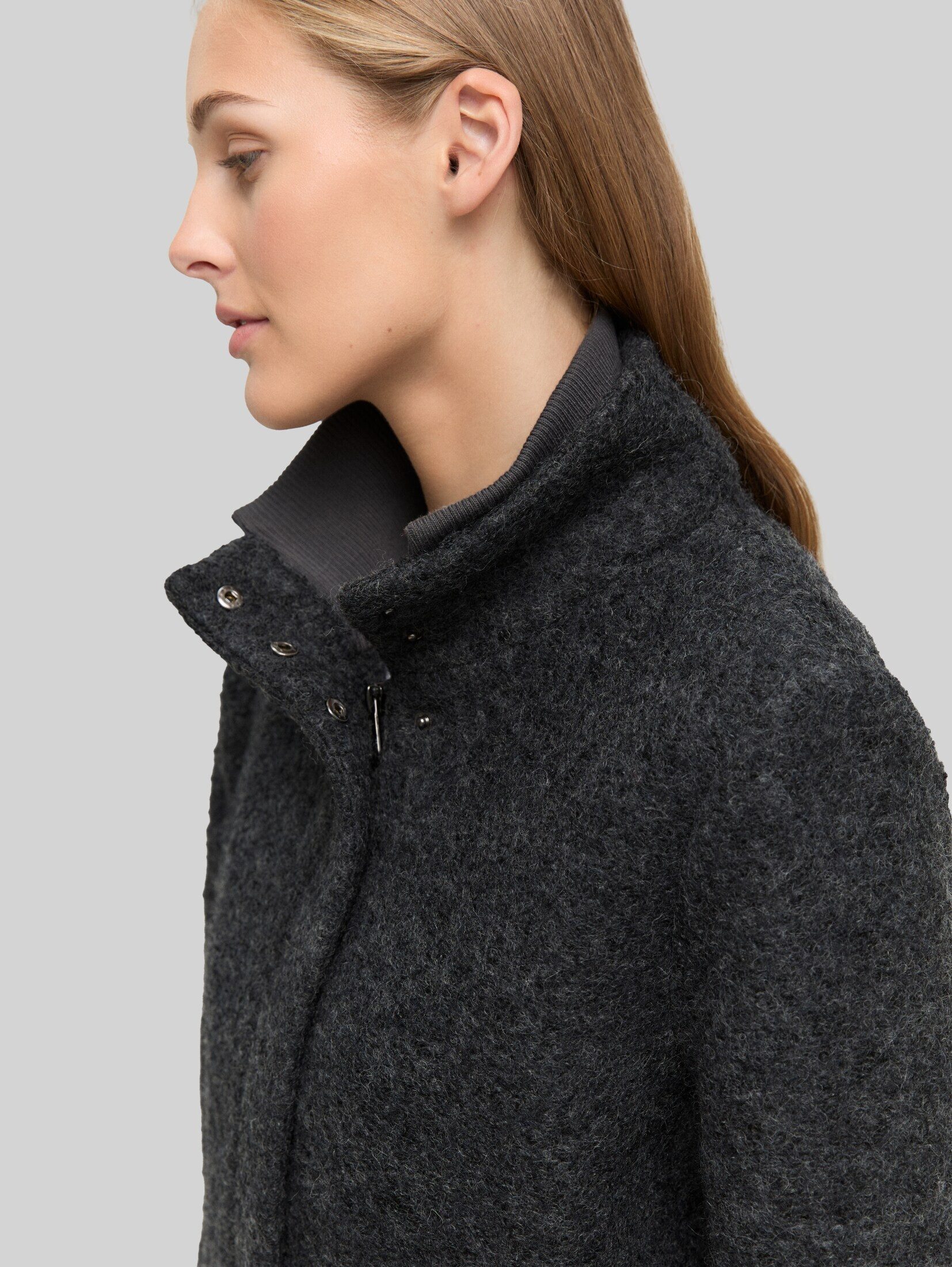 TOM TAILOR Denim Kurzmantel Jacken Bouclé Wollmantel mit Stehkragen – Bild 4 von 5