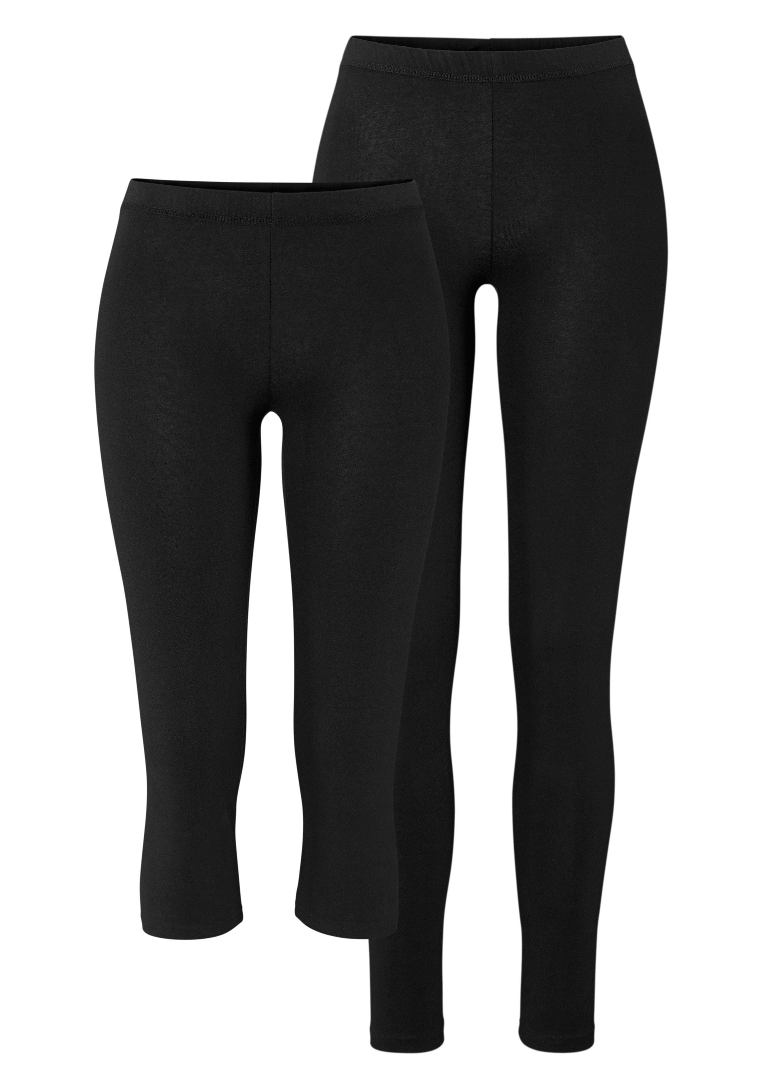 Melrose Leggings (Packung, 2er-Pack) Weicher Stretch mit Gummibund. Lang und 3/4 im Doppelpack