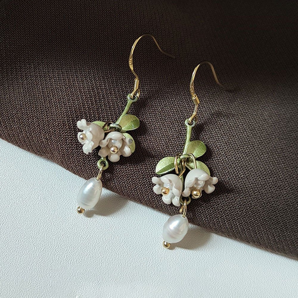 Ohrringe Damenschmuck Paar Blume baumelnde Ohrhänger LAKKEC Braut Ohrringe Ohrringe, Zarte Perle