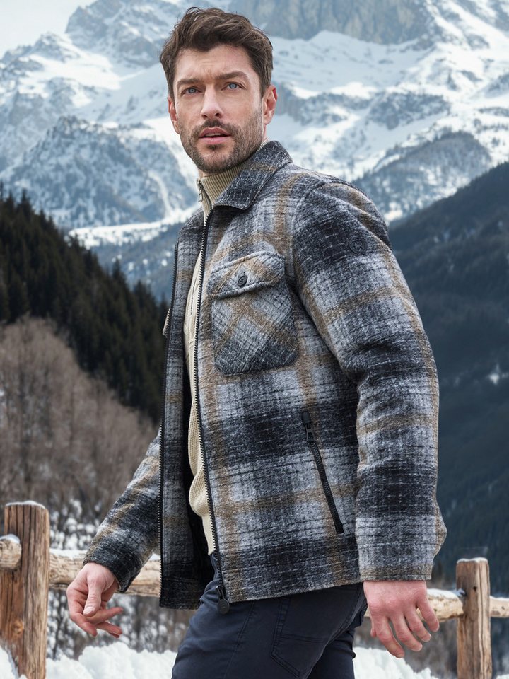 LERROS Outdoorjacke Karierte Outdoor-Hemdjacke in Woll-Optik