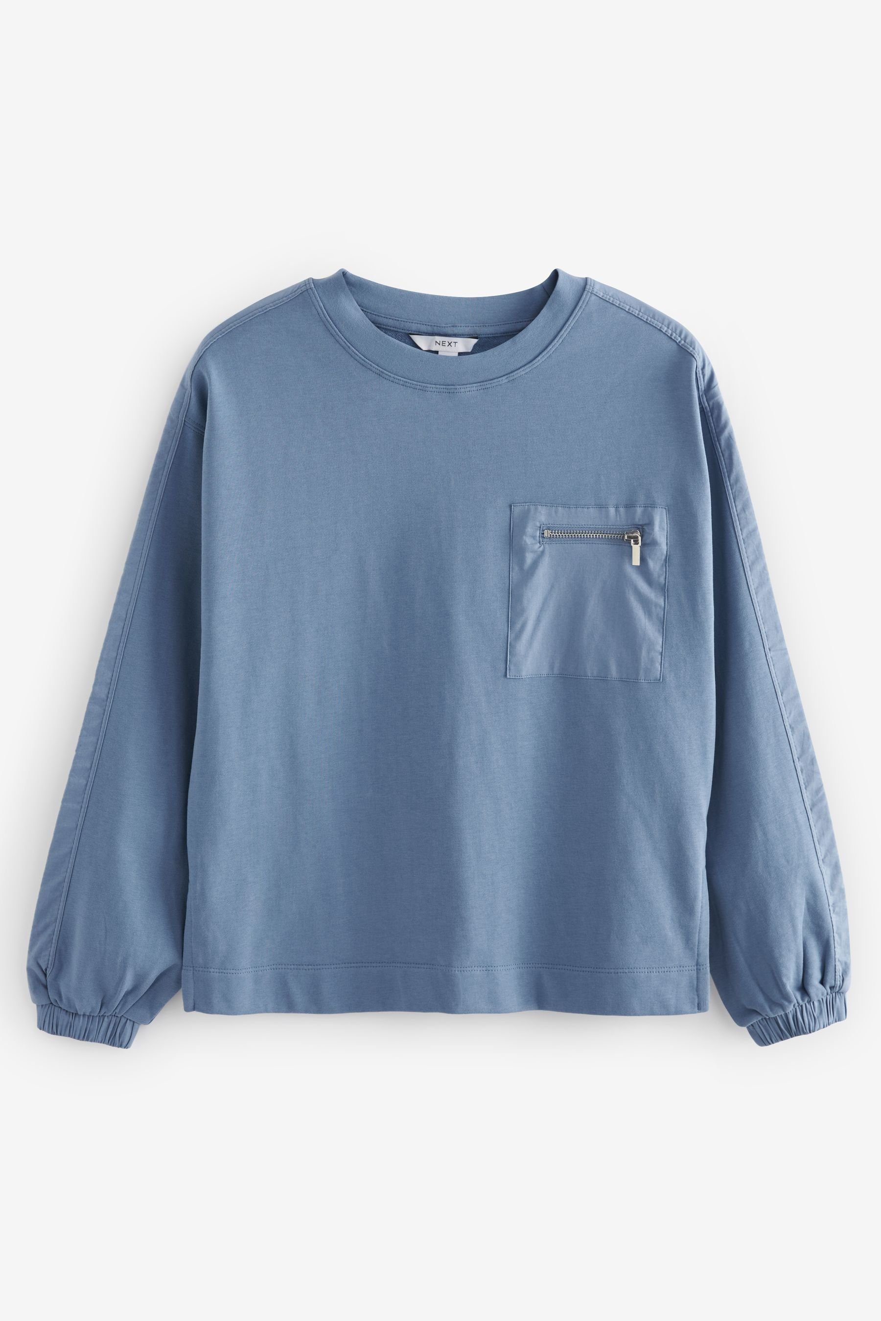 Next Sweatshirt ​​​​​​Langarm-Sweatshirt überschnittene Schultern (1-tlg) Blue