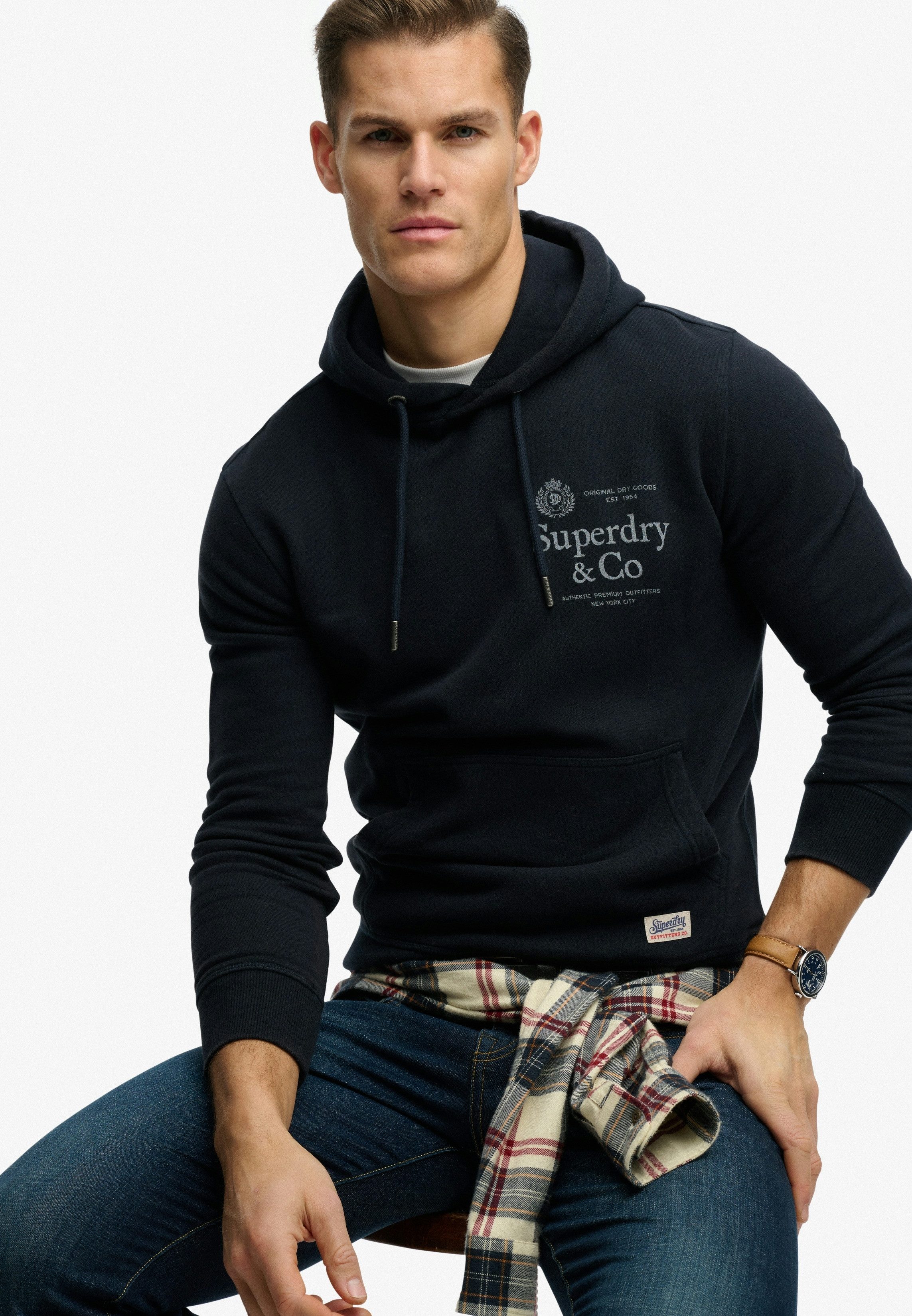 Superdry Kapuzensweatshirt 1954 COMPANY RELAXED HOOD Baumwollmischung, relaxed fit