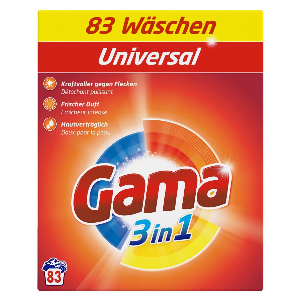 GAMA Gama Waschpulver Universal 3in1 für 83 WL Стиральный порошок 4,98kg (1er Pack Vollwaschmittel