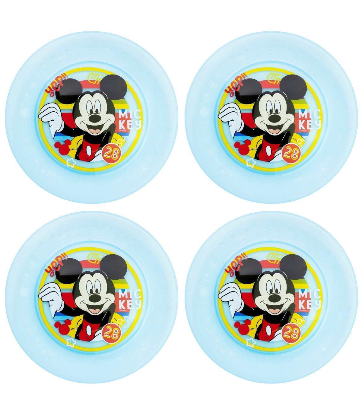 Disney Mickey Mouse Teller Kinder Teller Set 4 teilig geeignet für Mikrowelle und Spülmaschine, (4 St)