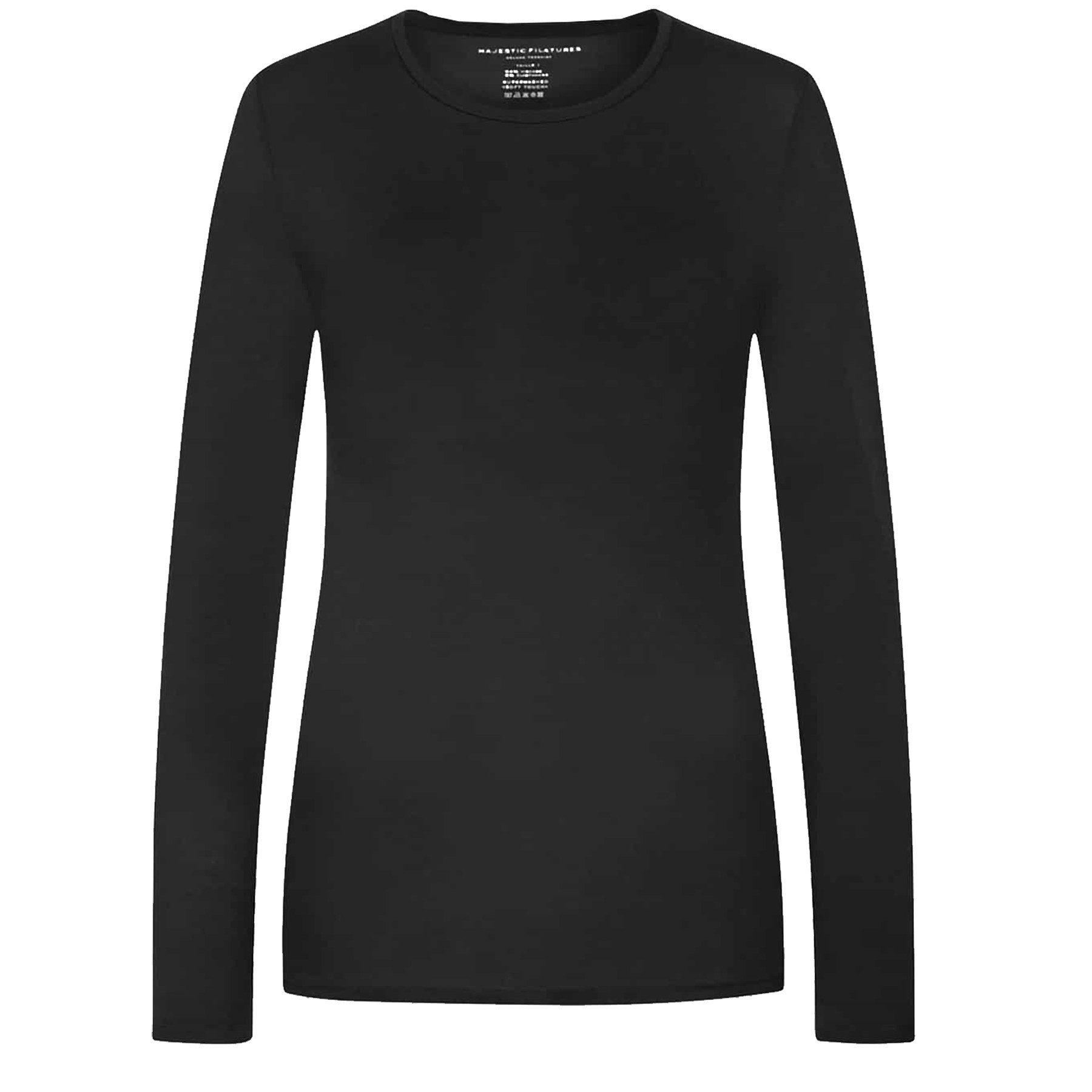 MAJESTIC FILATURES Langarmshirt MAJESTIC FILATURES Langarmshirt Langsarmshirt ALLY aus Viskose - Noir