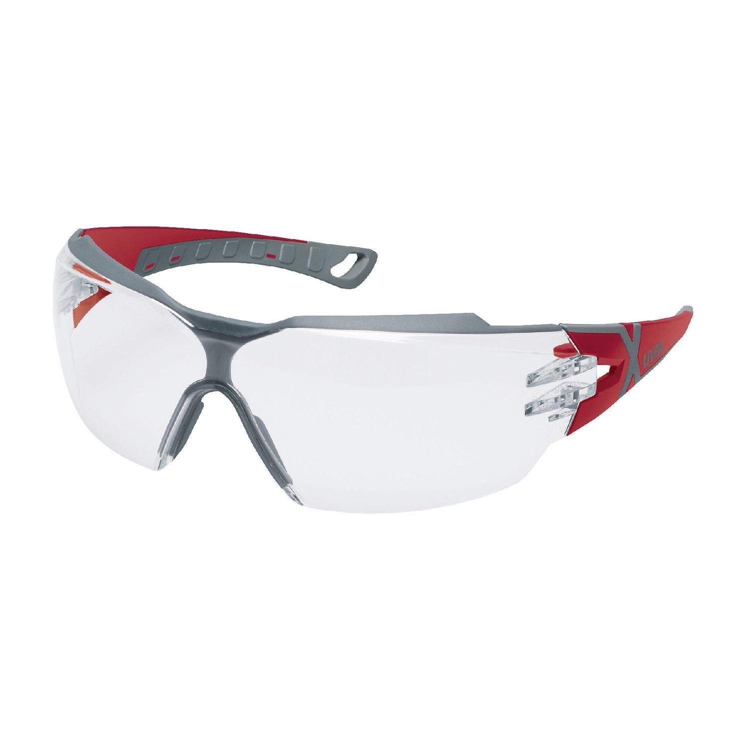 Uvex Arbeitsschutzbrille, (1St), pheos cx2 supravision excellence Schutzbrille - Transparent/Grau-Rot