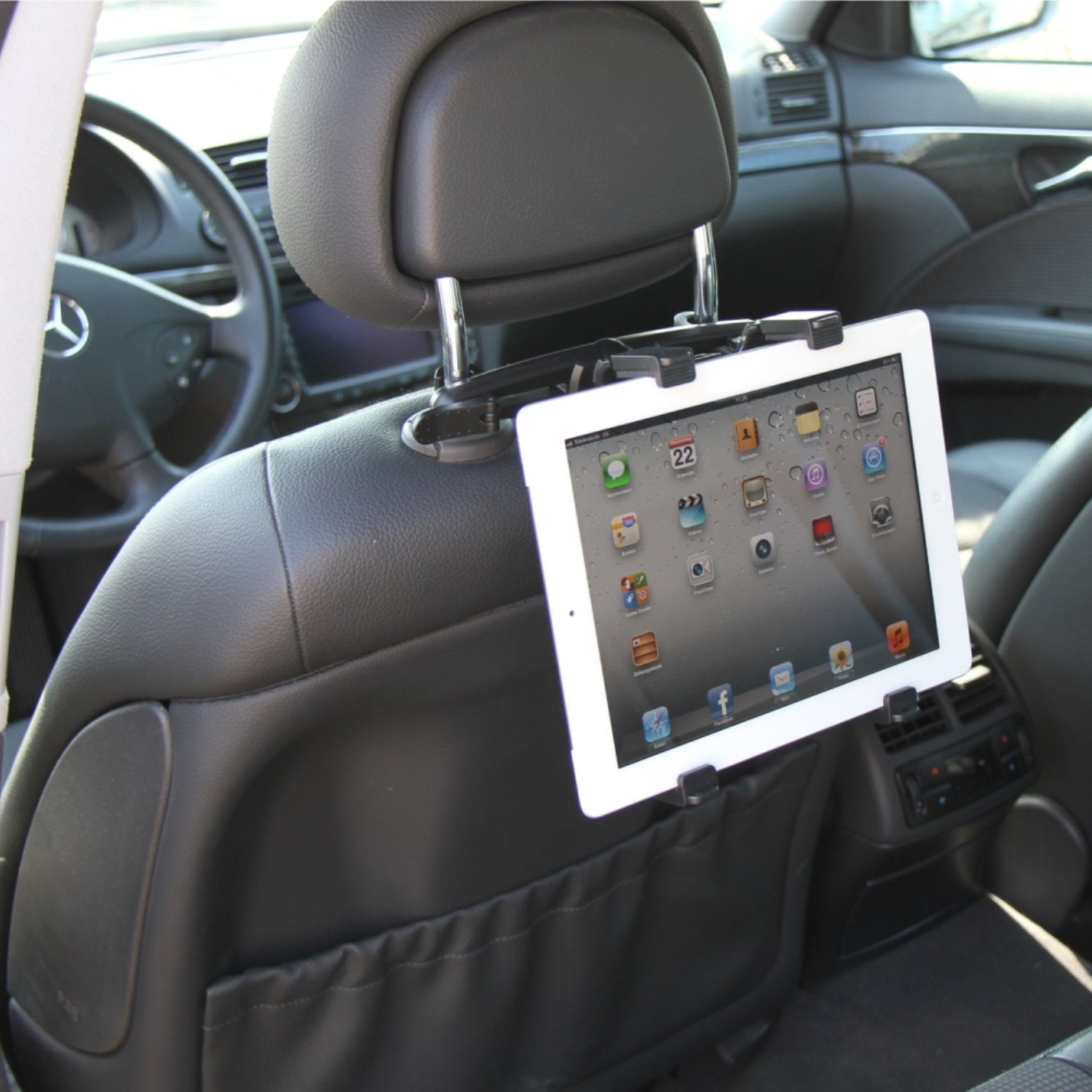 Cartrend Universal Auto Rücksitz Halter Kopfstütze Tablet-Halterung, (Halterung  KFZ PKW, 360° drehbar, verstellbar von 7 bis 10,5)