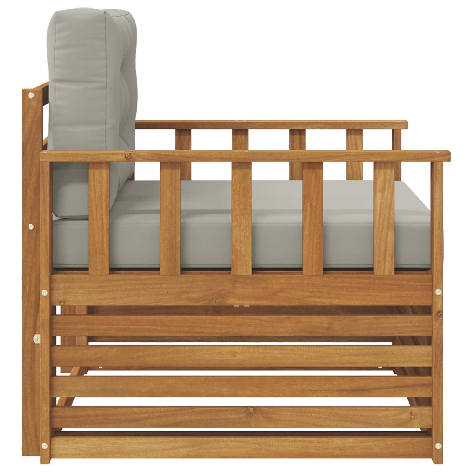 vidaXL Sofaelement Outdoor-Sofa Massives nholz und Polyester (1 St)