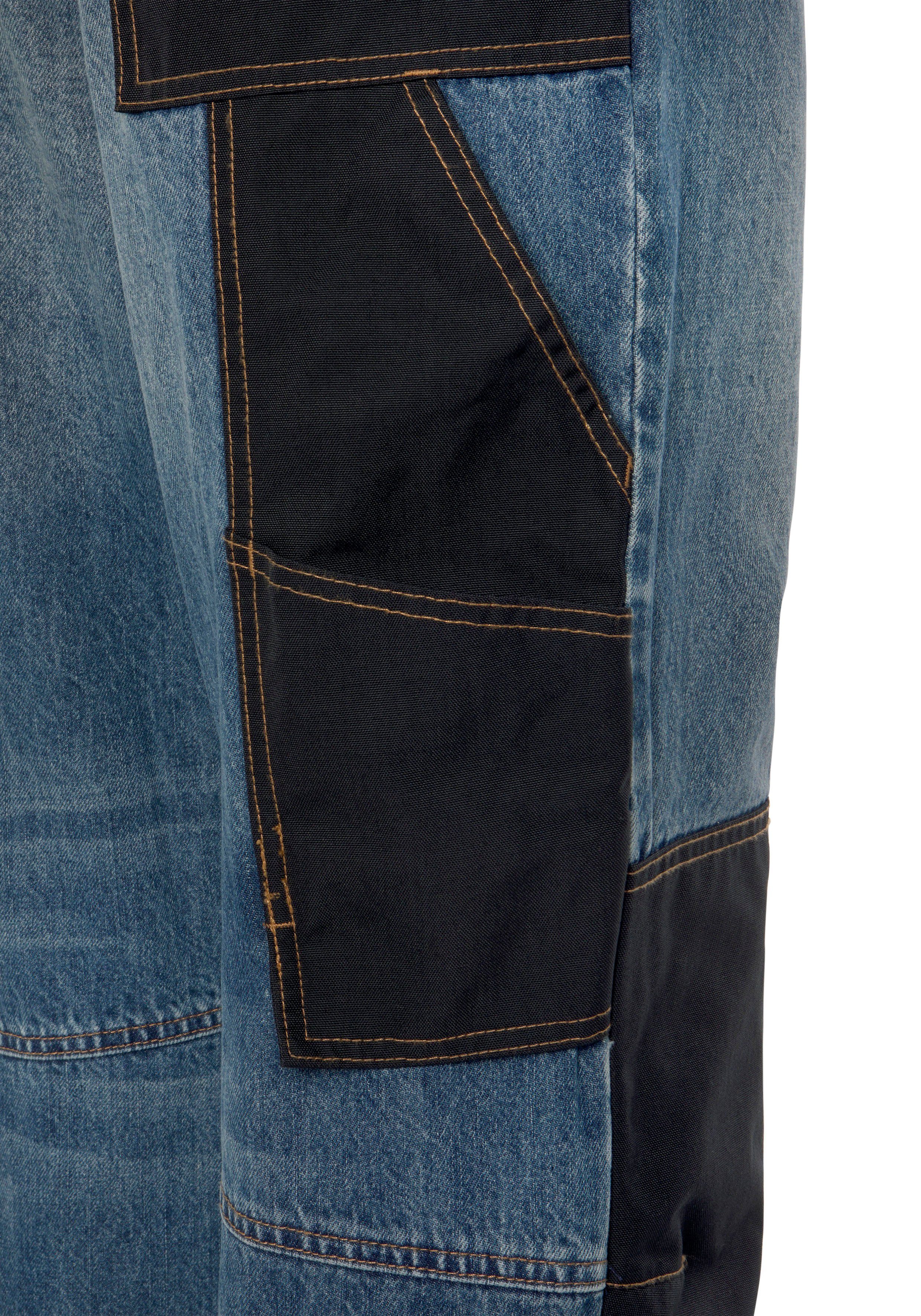 Baumwolle, Country robuster Arbeitshose praktischen Jeans 100% Jeansstoff, Bund, Taschen, Cordura mit Northern Multipocket (aus dehnbarem 9 comfort Knieverstärkung aus fit)