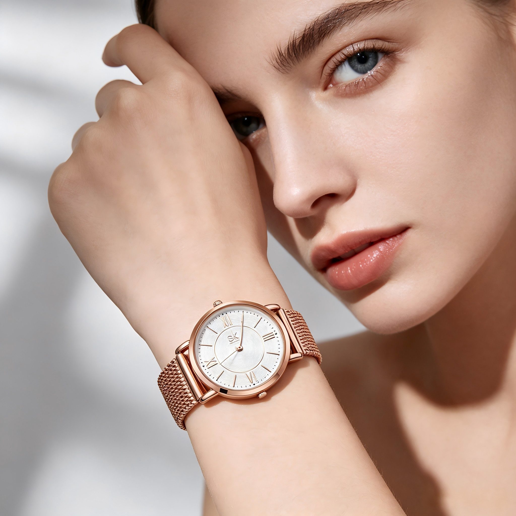 Toomoke Quarzuhr  Edelstahlarmband, Glassteine, Roségold Damen Armbanduhr, (Packung, 3ATM Wasserdicht, Elegantes Quarzwerk), Armbanduhr, Damenuhr, Edelstahlarmband