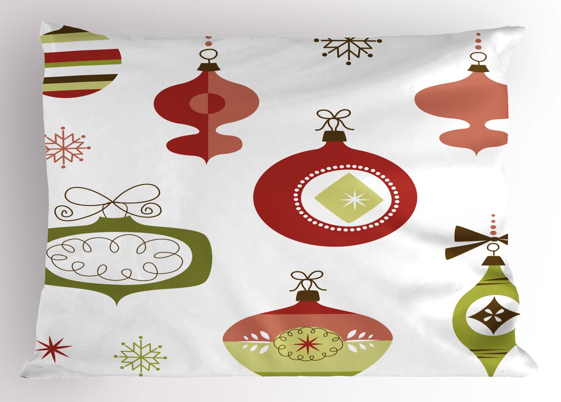 Kissenbezüge (1 Standard King Gedruckter Stück), Abakuhaus Weihnachten Dekorativer Winter Size Kissenbezug, Joyful
