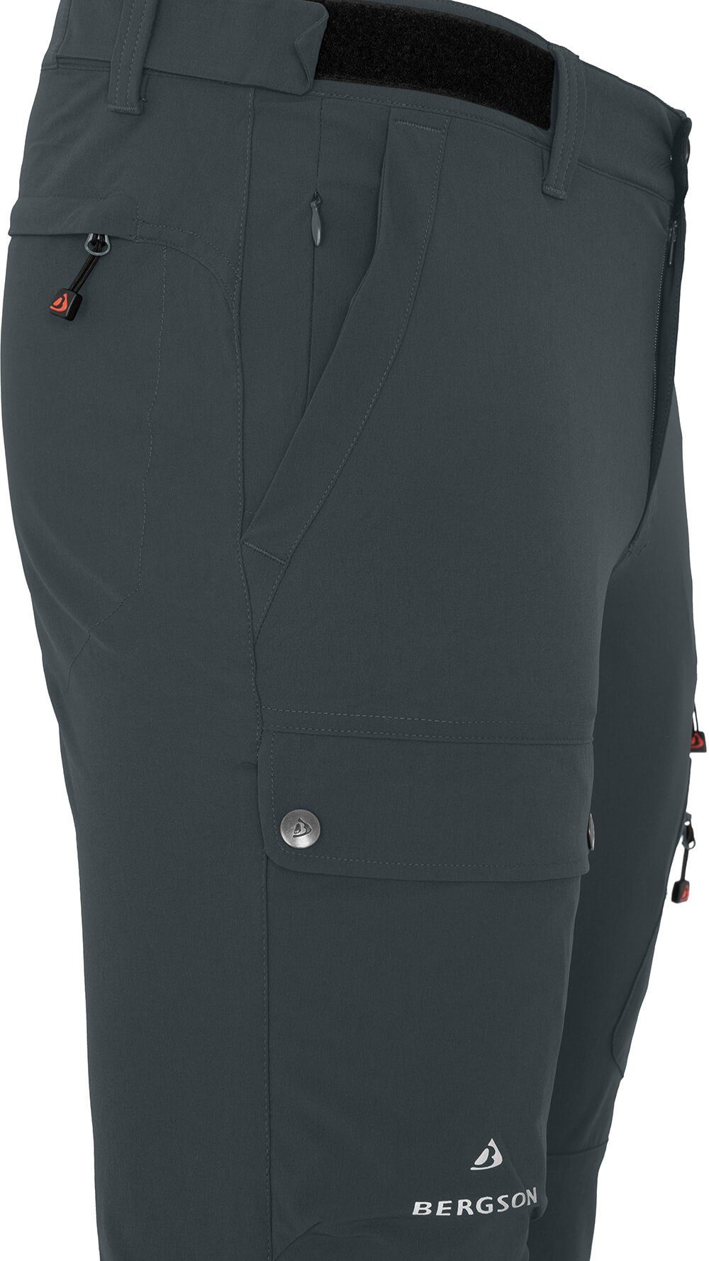 Bergson Outdoorhose BOGONG Herren Wanderhose, vielseitig, viele Taschen, Normalgrößen, dunkel gr – Bild 3 von 5