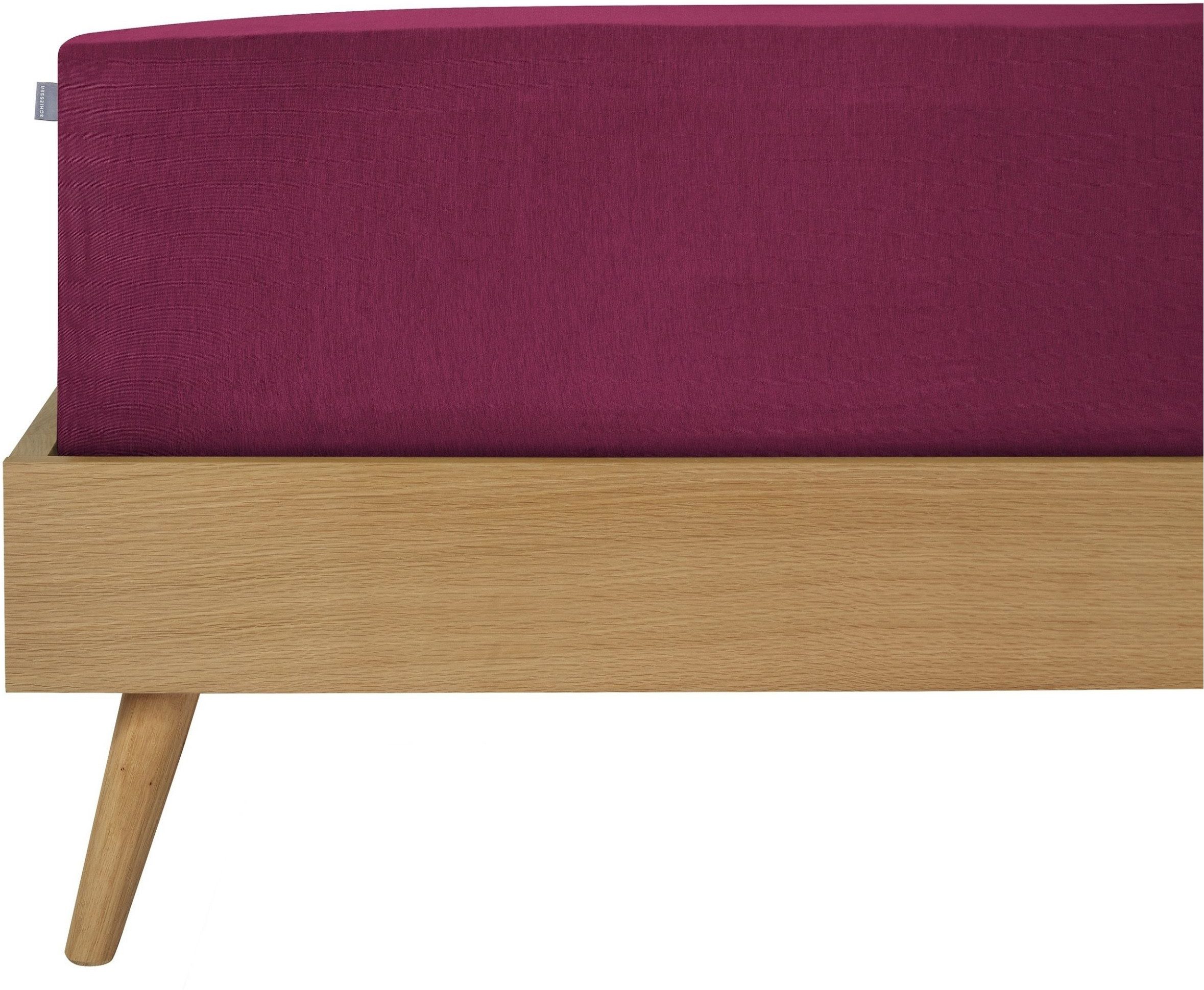 Schiesser Spannbettlaken Flexi aus 95% Baumwolle und 5% Elastahan in Premium-Qualität, Jersey-Elasthan, Gummizug: rundum, (1 Stück), für hohe Matratzen und Boxspringbetten geeignet, Made in Green