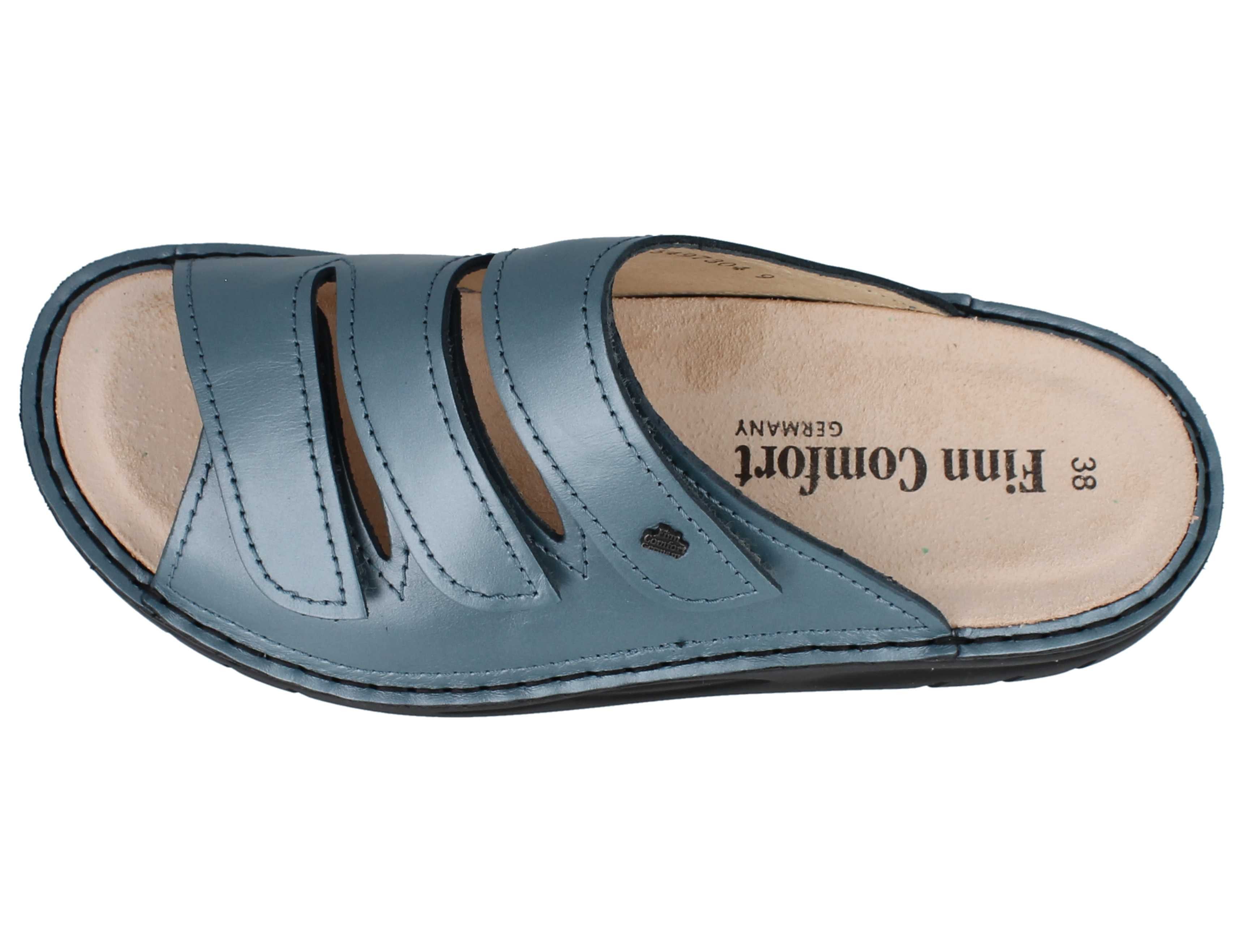 Finn Comfort FINN COMFORT FINNAMIC Andros Damen Pantolette metallic blau Pantolette Wechselfußbett