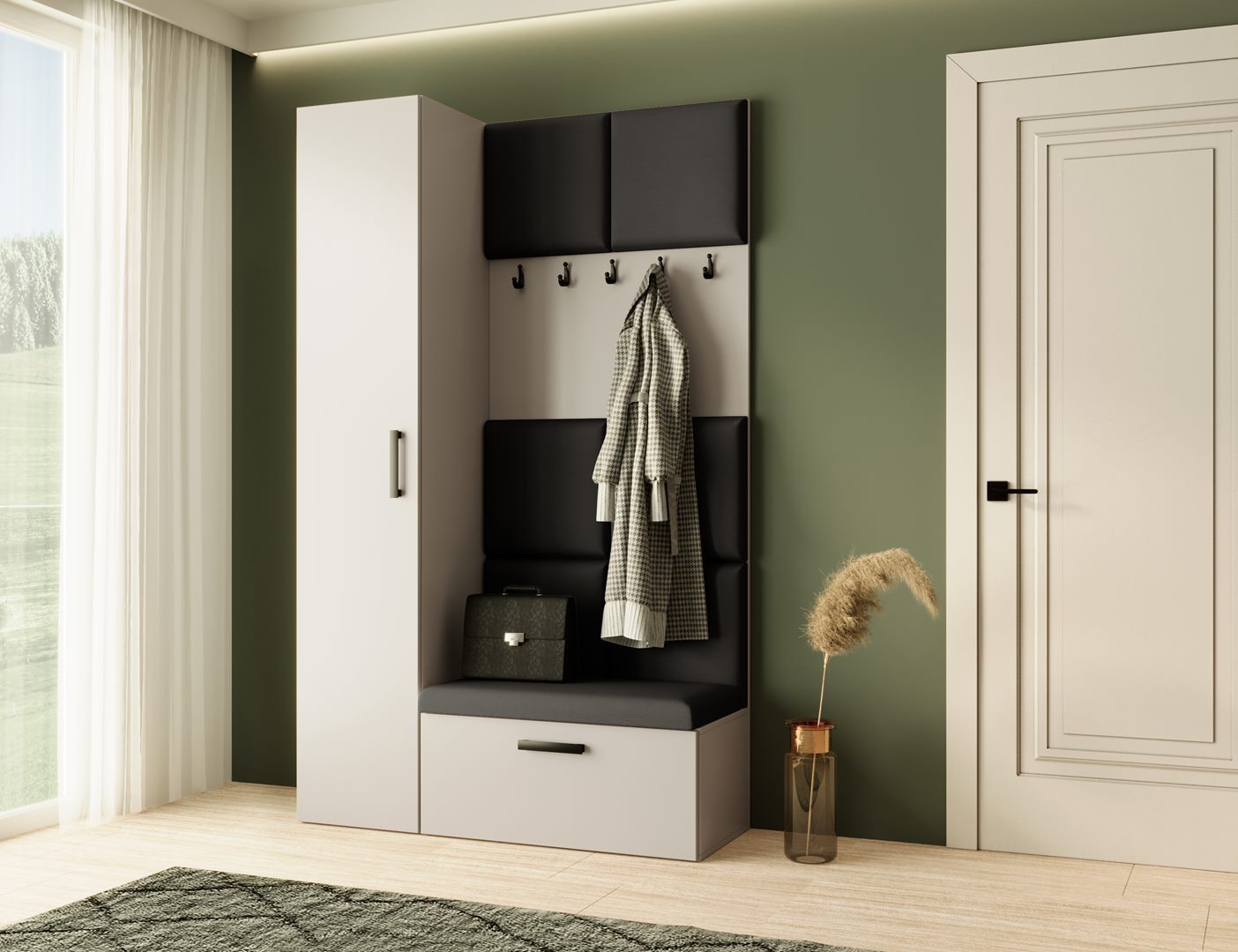 Beautysofa Garderobenschrank mit schmalem eintürigen Kleiderschrank günstig online kaufen