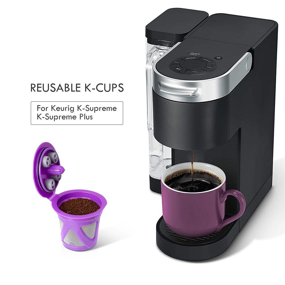 Blusmart Praktischer purple Handfilter Aus Kaffeekapsel-Filterbecher Langlebigem Rostfreiem,