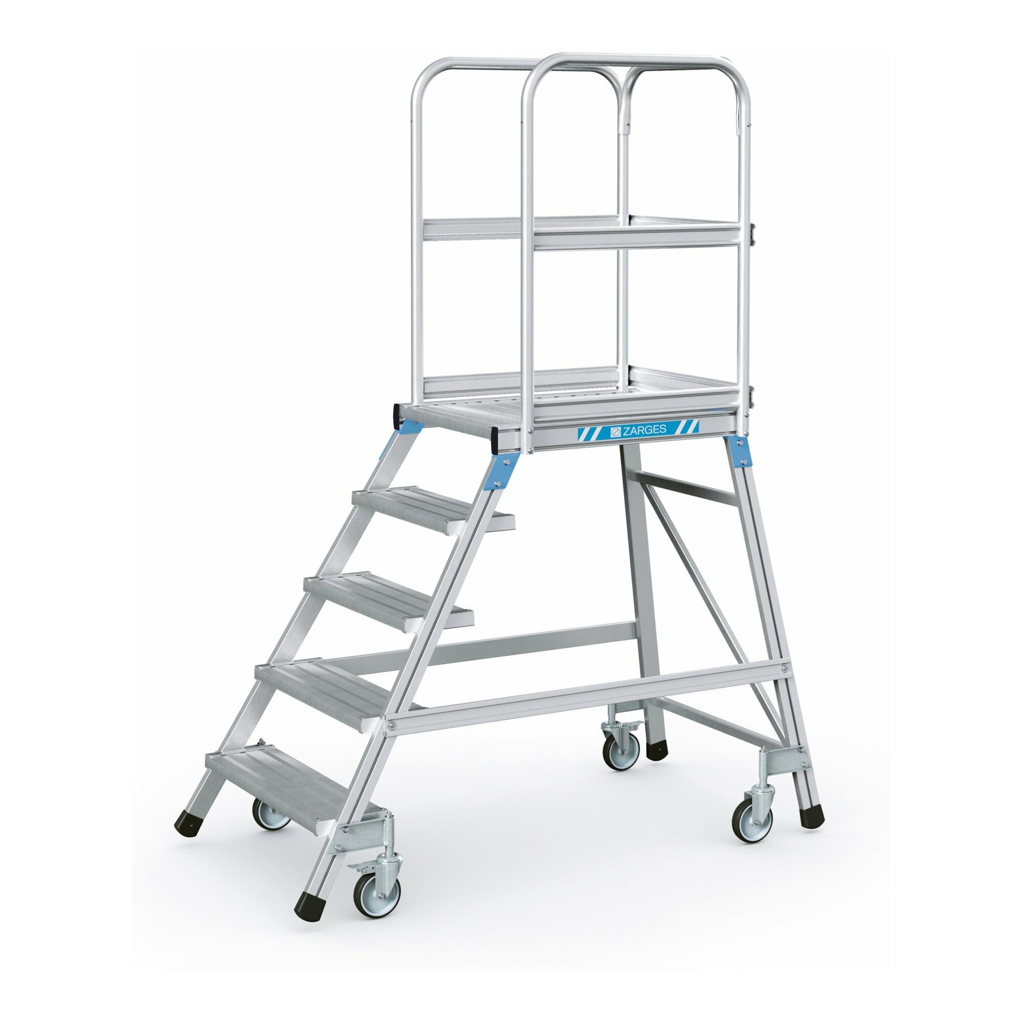 Zarges Treppenstufe ZARGES Podesttreppe einseitig 5 Stufen