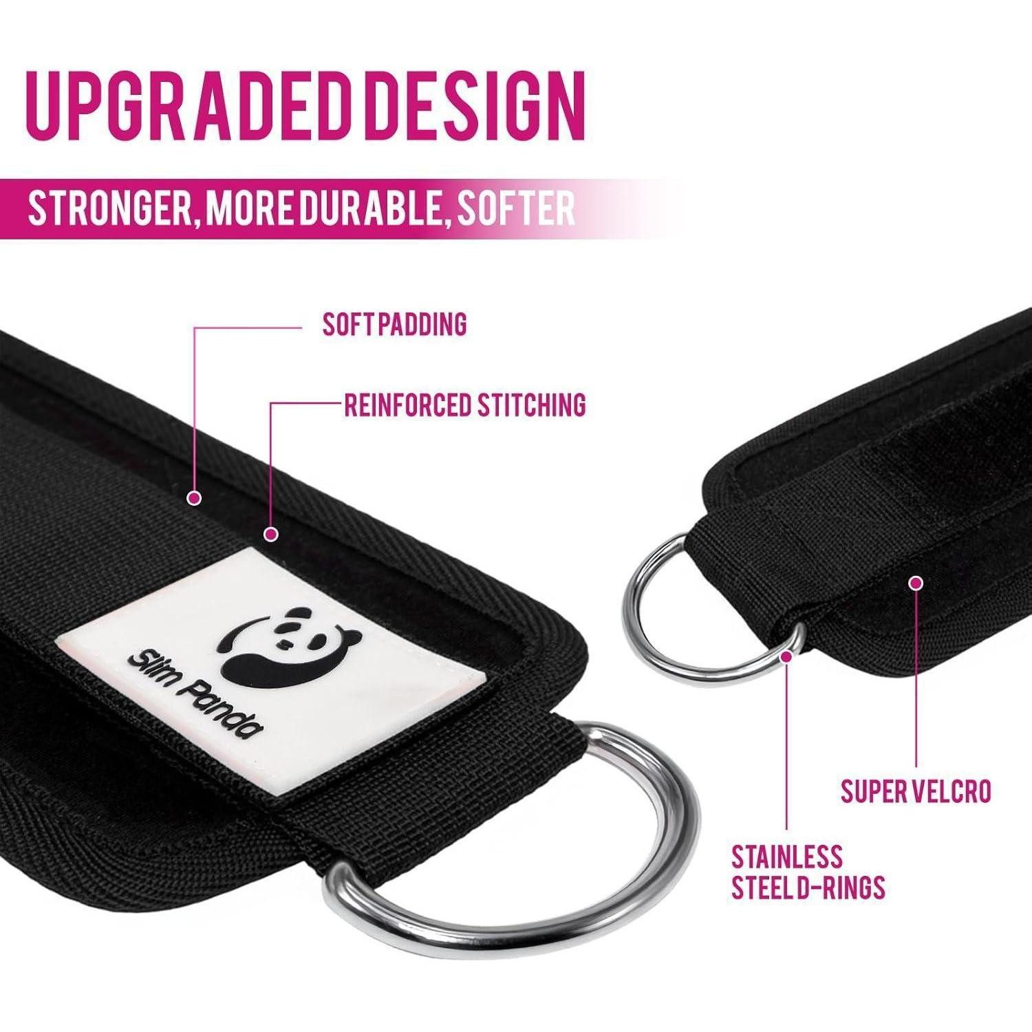 LuxusKollektion Fußbandage Fußschlaufen Kabelzug Fußmanschetten Ankle Straps Neopren Pair Braun