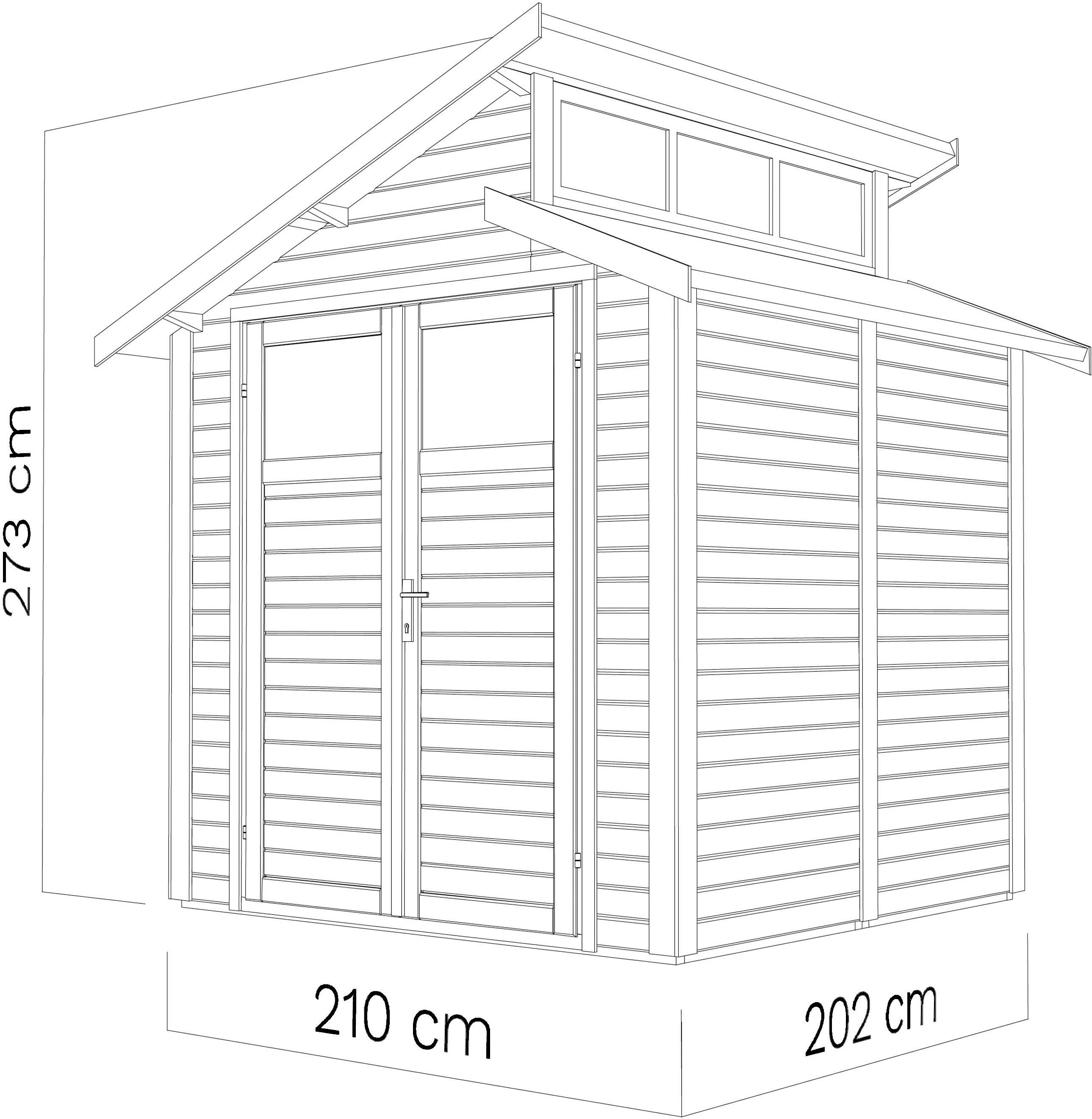 BERTILO Gartenhaus Studio Basic, in verschiedenen Farben, BxT: 246x240 cm
