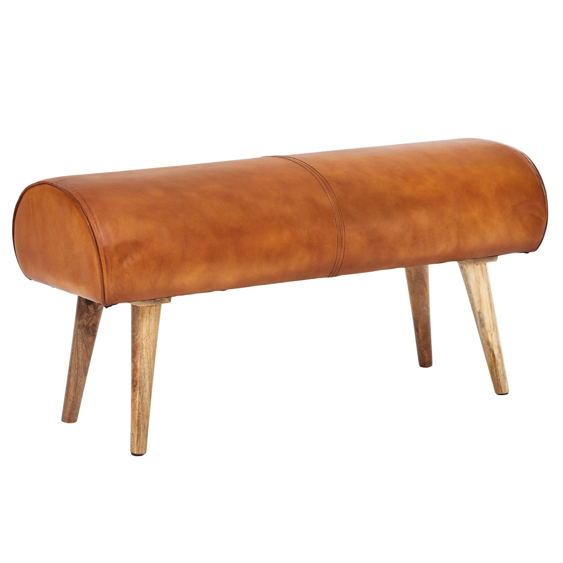 moebelfaktor Sitzbank Thisted, Echtleder, Breite 100 cm, gepolstert, braun, Polsterbank, Landhaus
