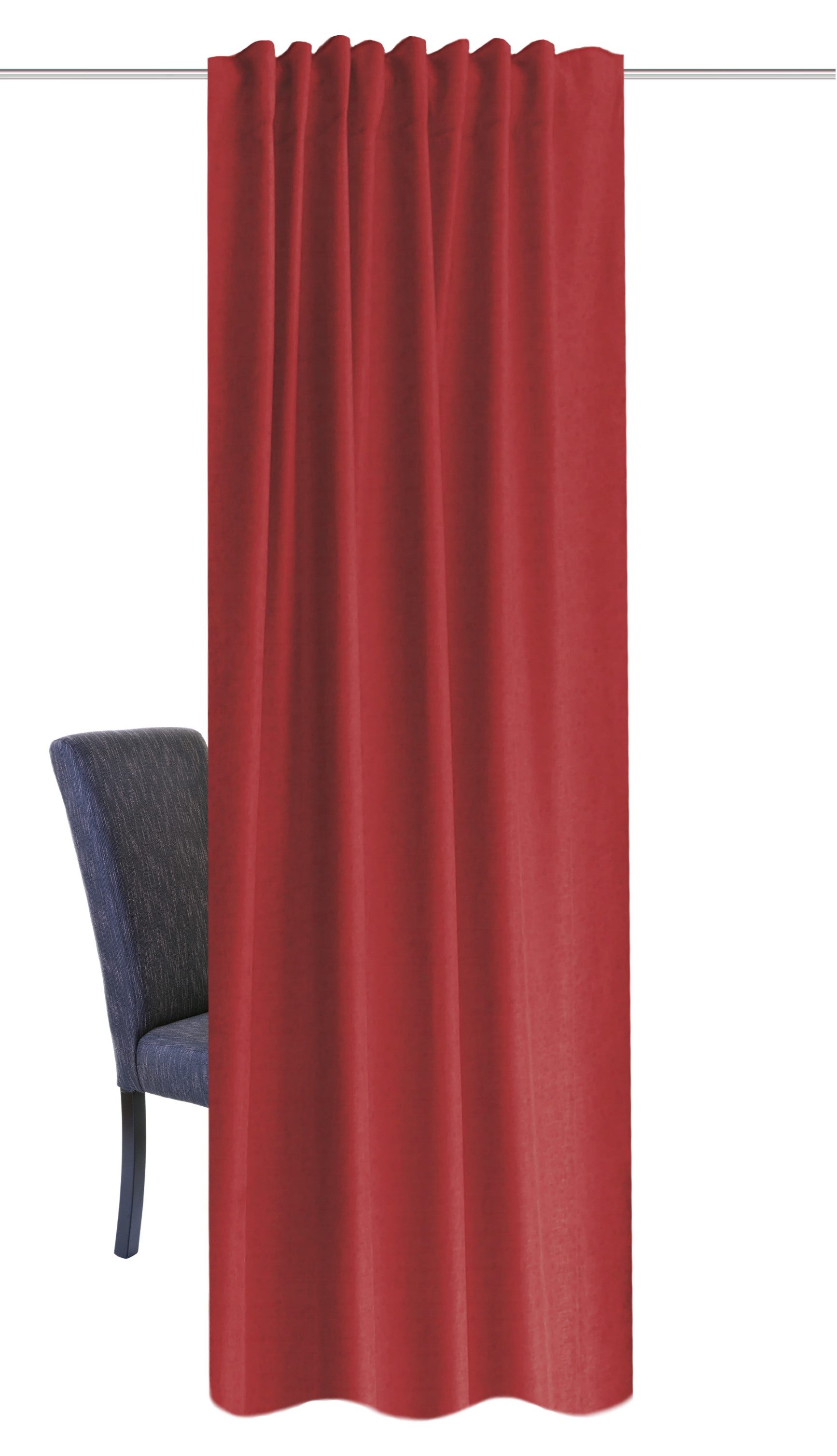 Home Basics Vorhang Eskimo 245 x 135 cm 1x Thermoschal inkl. 1x Bügelband Bordeaux (1 St), Kunstfaser, 1x Thermoschal inkl. 1x Bügelband Bordeaux