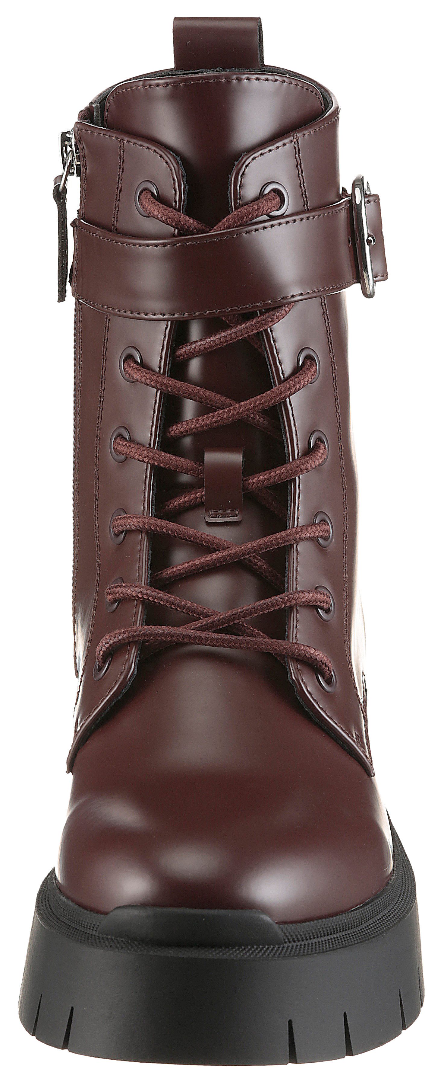 HUGO Kris_LUBoot Schnürboots Schnürstiefelette, Plateauboots, Profilsohle, mit Anziehlasche – Bild 5 von 5