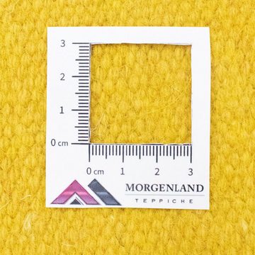 Wollteppich Kelim Teppich handgewebt gelb, morgenland, rechteckig, Höhe: 6 mm, Kurzflor